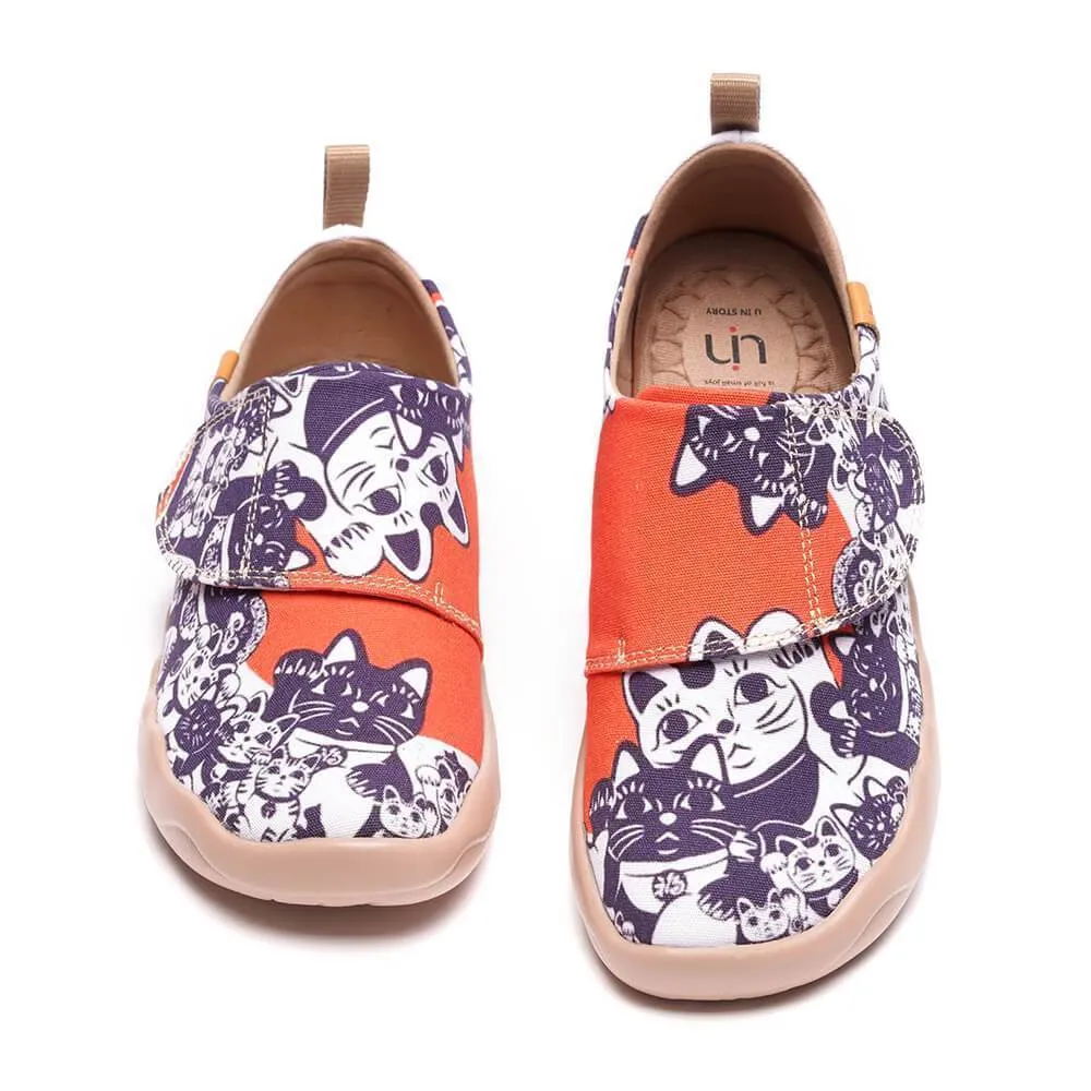 -Maneki neko- Art Designed kids Fashion Canvas Shoes