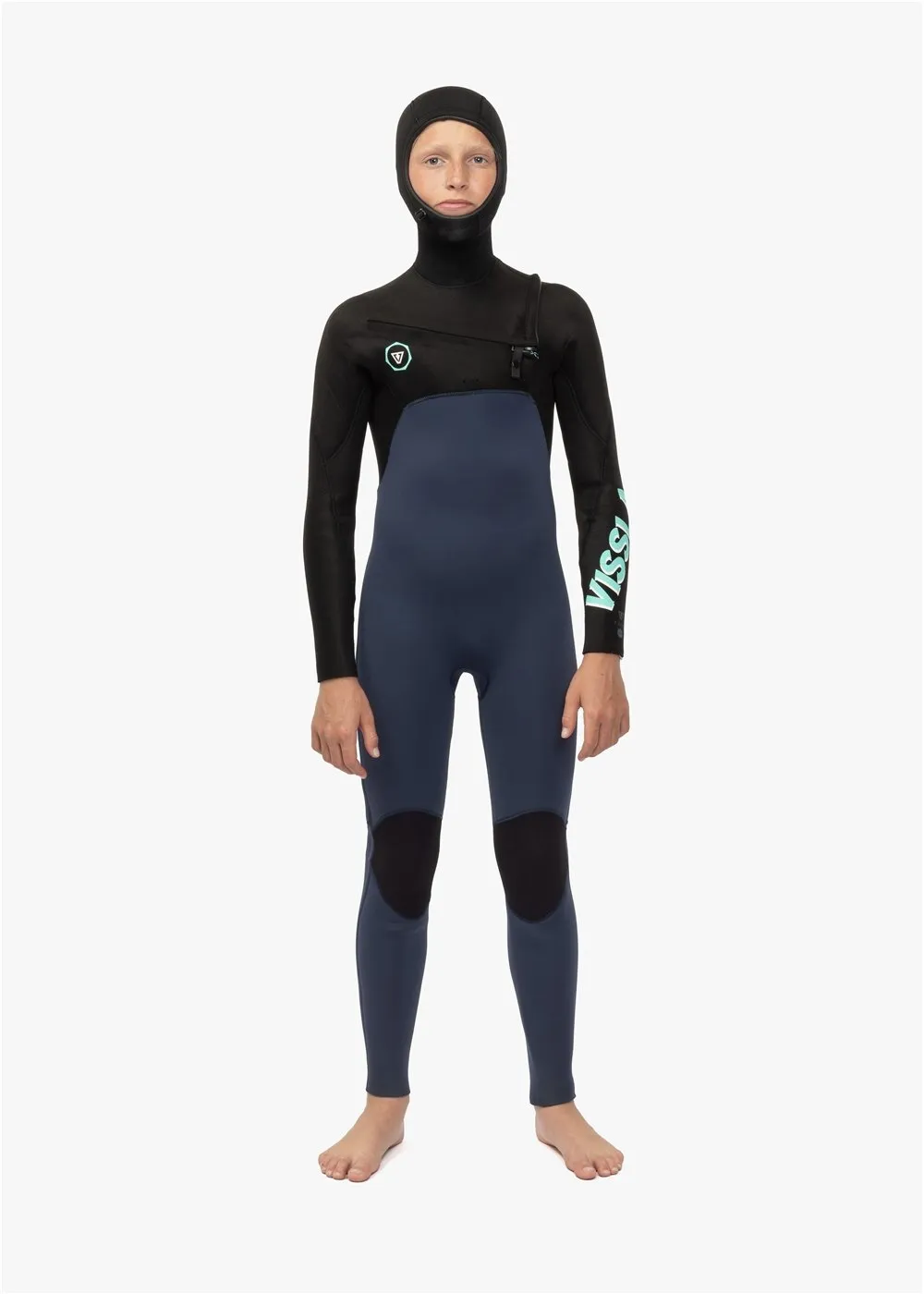 7 Seas Boys 5-4-3 Full Hooded Chest Zip Wetsuit