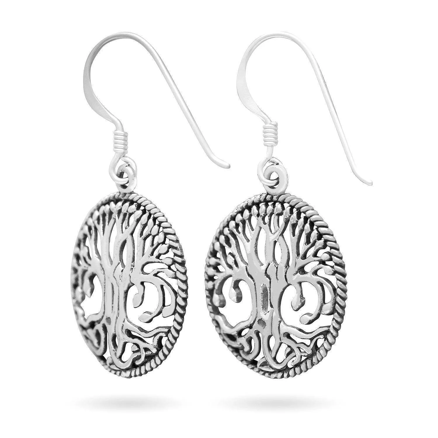 925 Sterling Silver Open Tree of Life / Yggdrasil Earrings