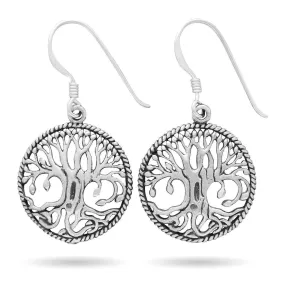 925 Sterling Silver Open Tree of Life / Yggdrasil Earrings