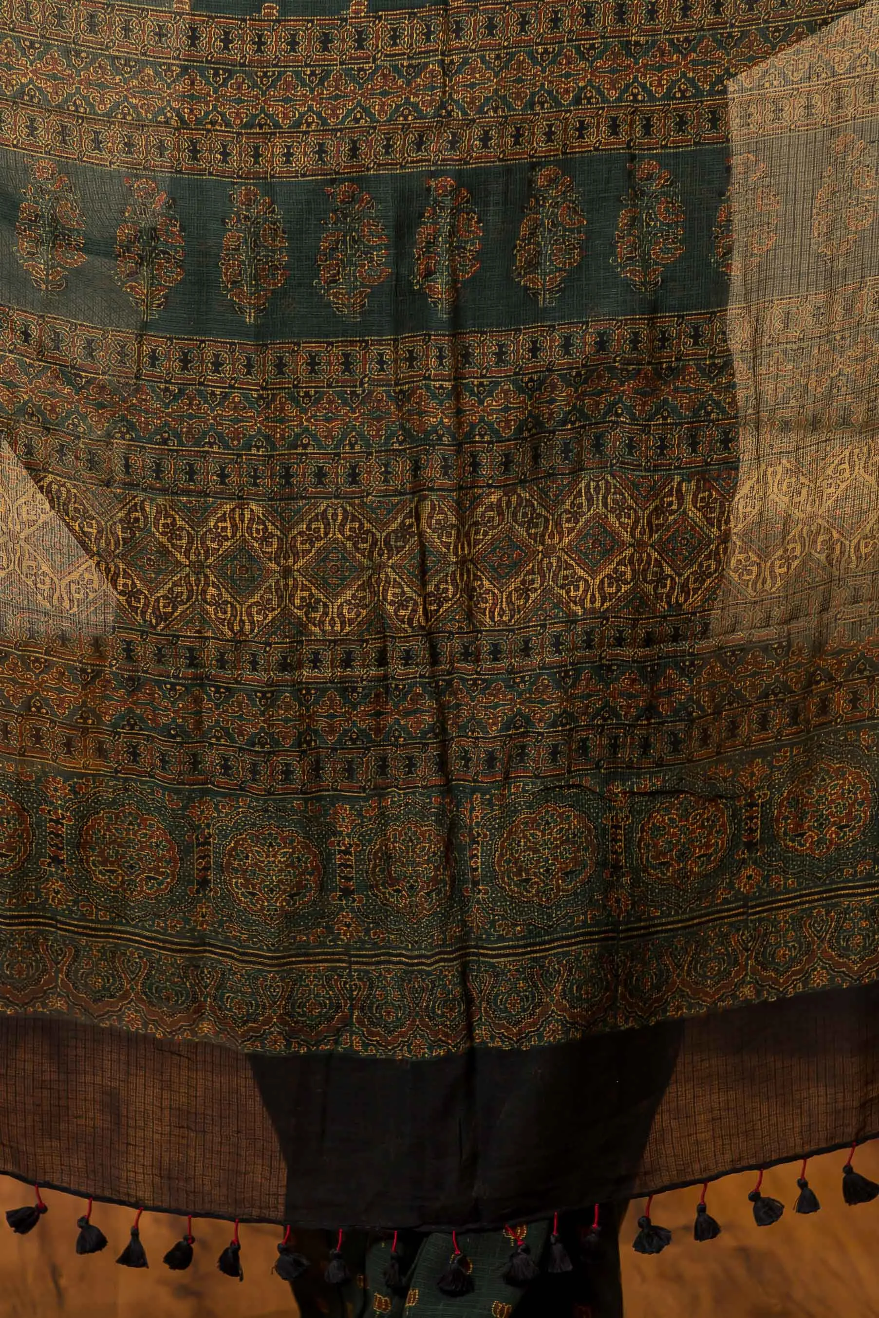 Ajrakh Natural Dyed Kota Doria Saree