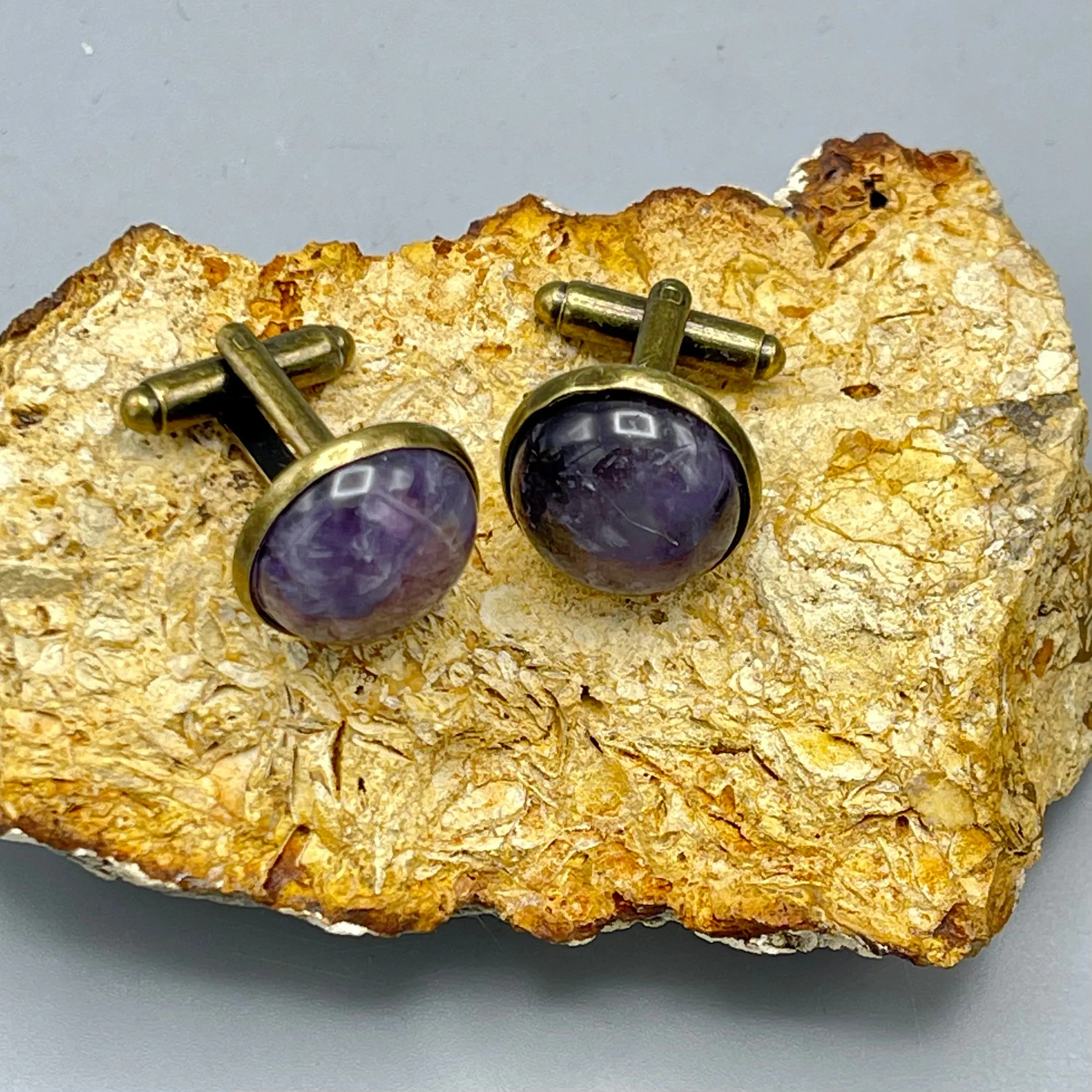 Amethyst Cuff Links