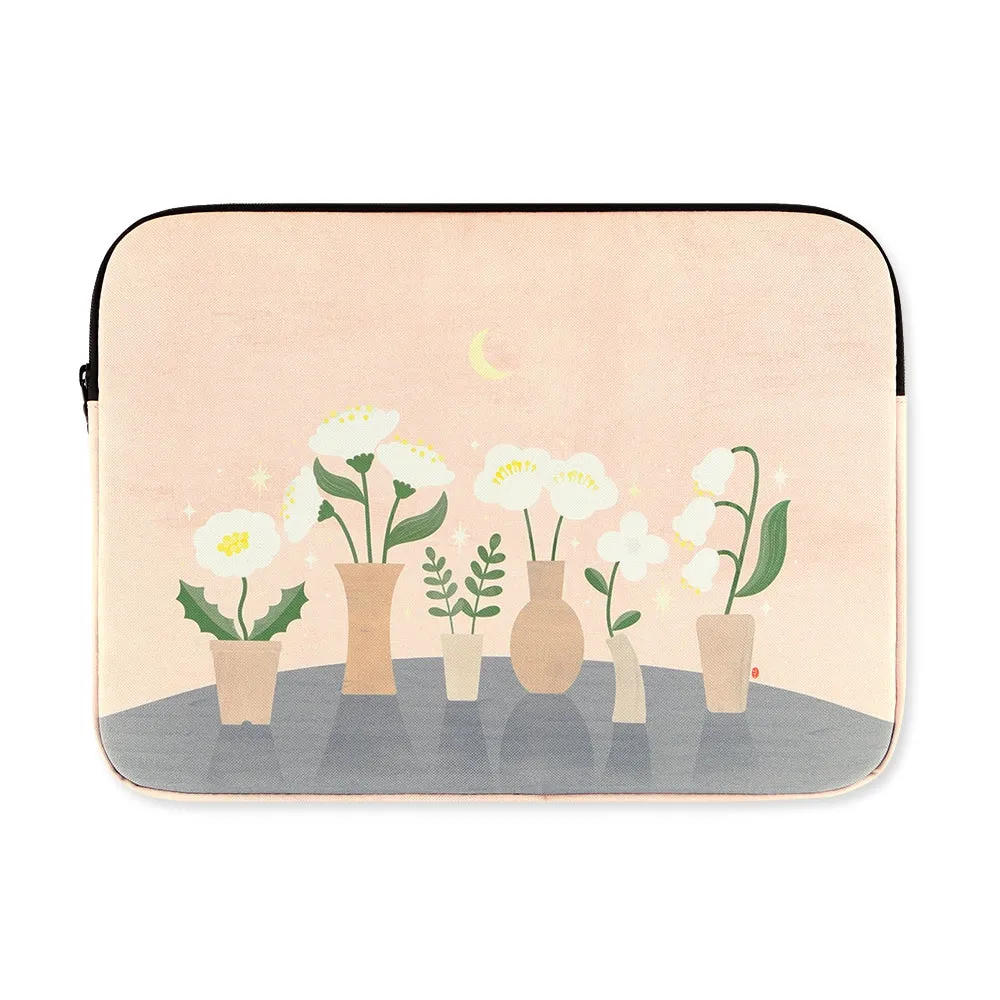 Apricot Flower Graphic Laptop Sleeves 13 15 inch Cases Protective Covers Handbags Square Pouches Designer Artist Prints Cute Lightweight School Collage Office Zipper Fashion Unique Couple Items Gifts