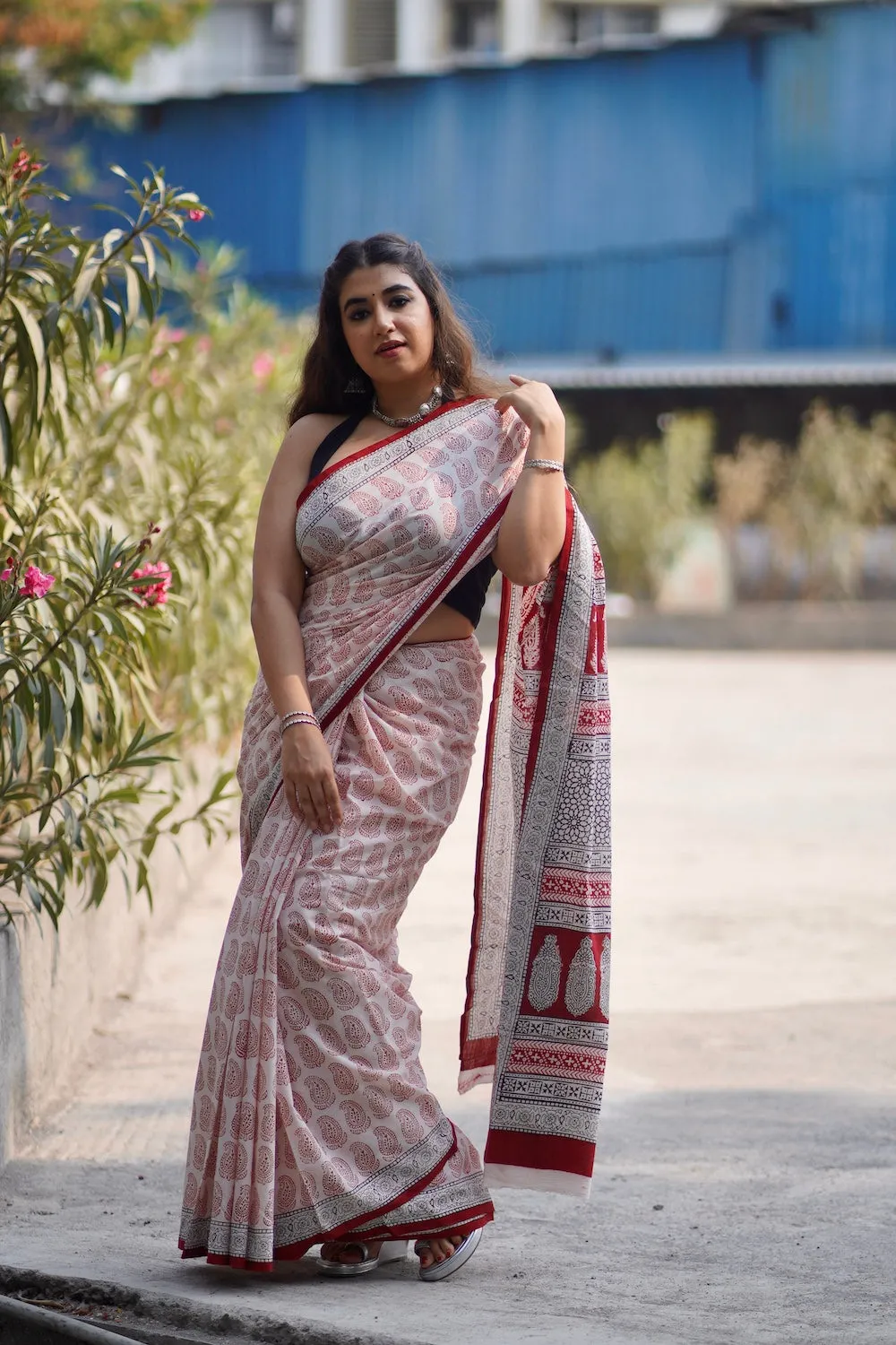 Bagh Hand Block Printed Mul Cotton Saree