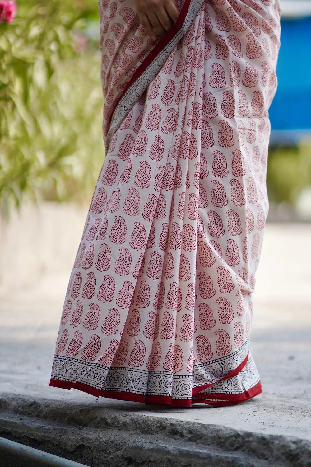 Bagh Hand Block Printed Mul Cotton Saree