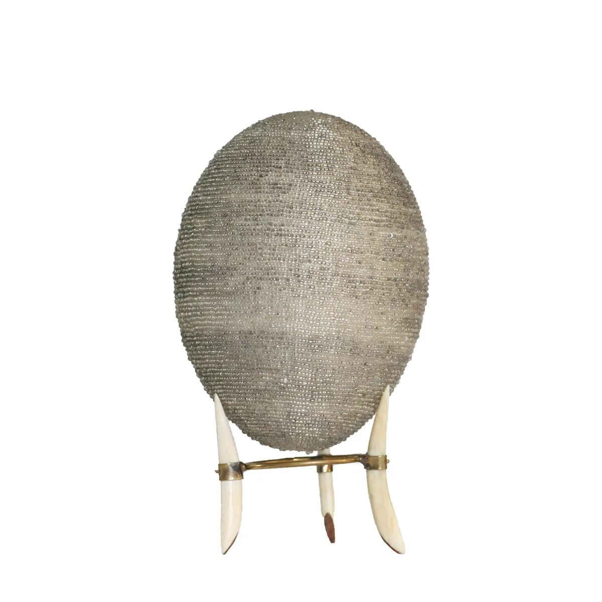 Beaded Ostrich Egg on stand | Assorted Colors