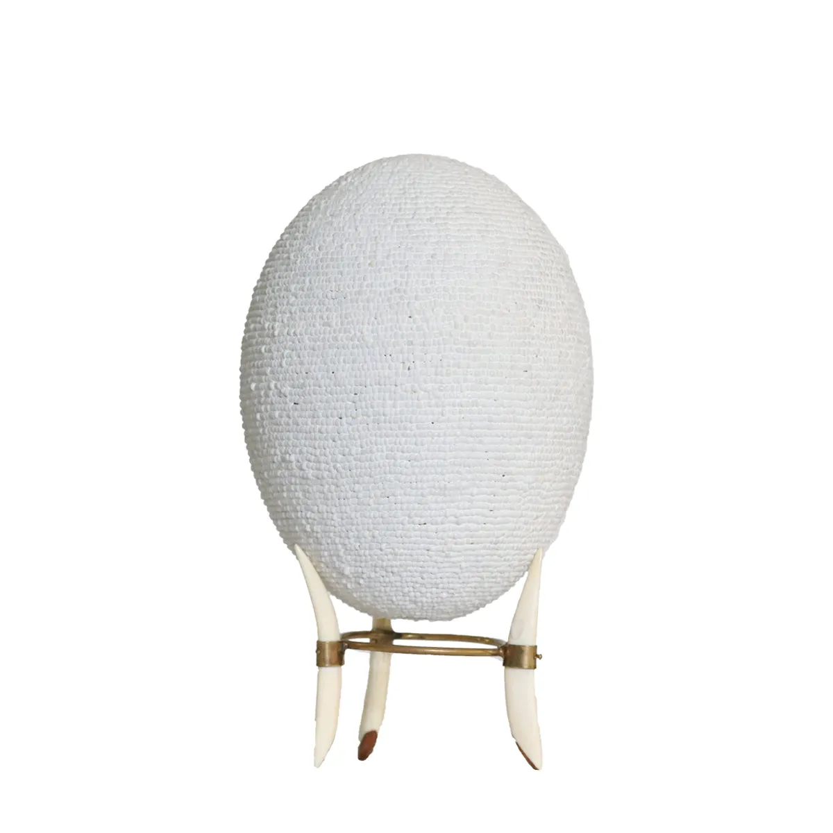 Beaded Ostrich Egg on stand | Assorted Colors