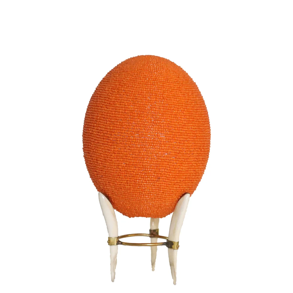 Beaded Ostrich Egg on stand | Assorted Colors