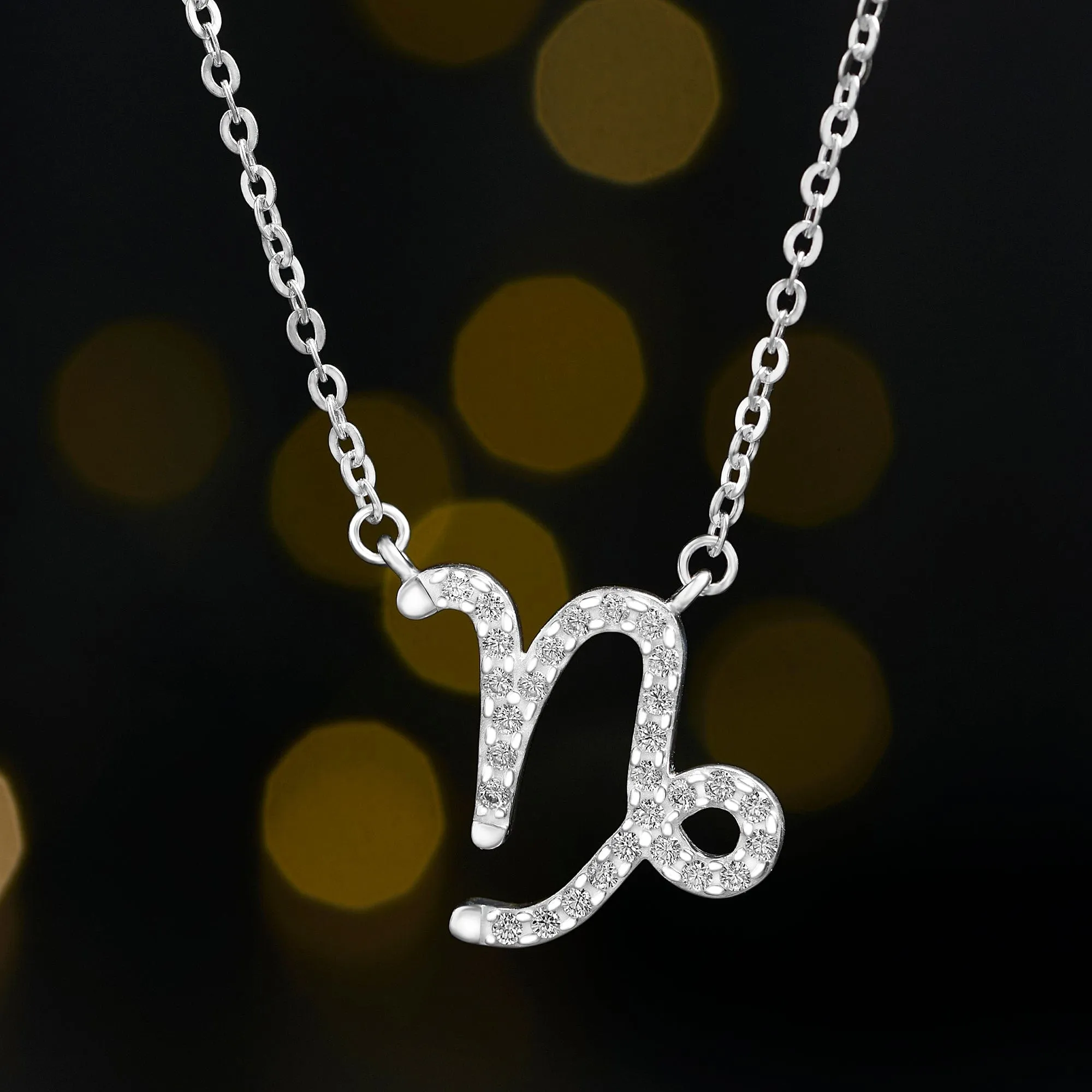 Capricorn Zodiac Necklace Silver Constellation Horoscope