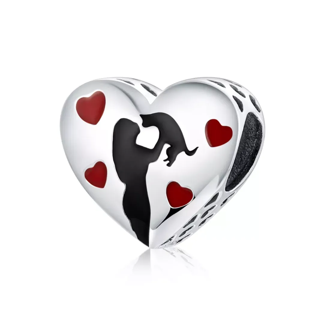 Cats Are Love Heart Enamel 925 Sterling Silver Charm