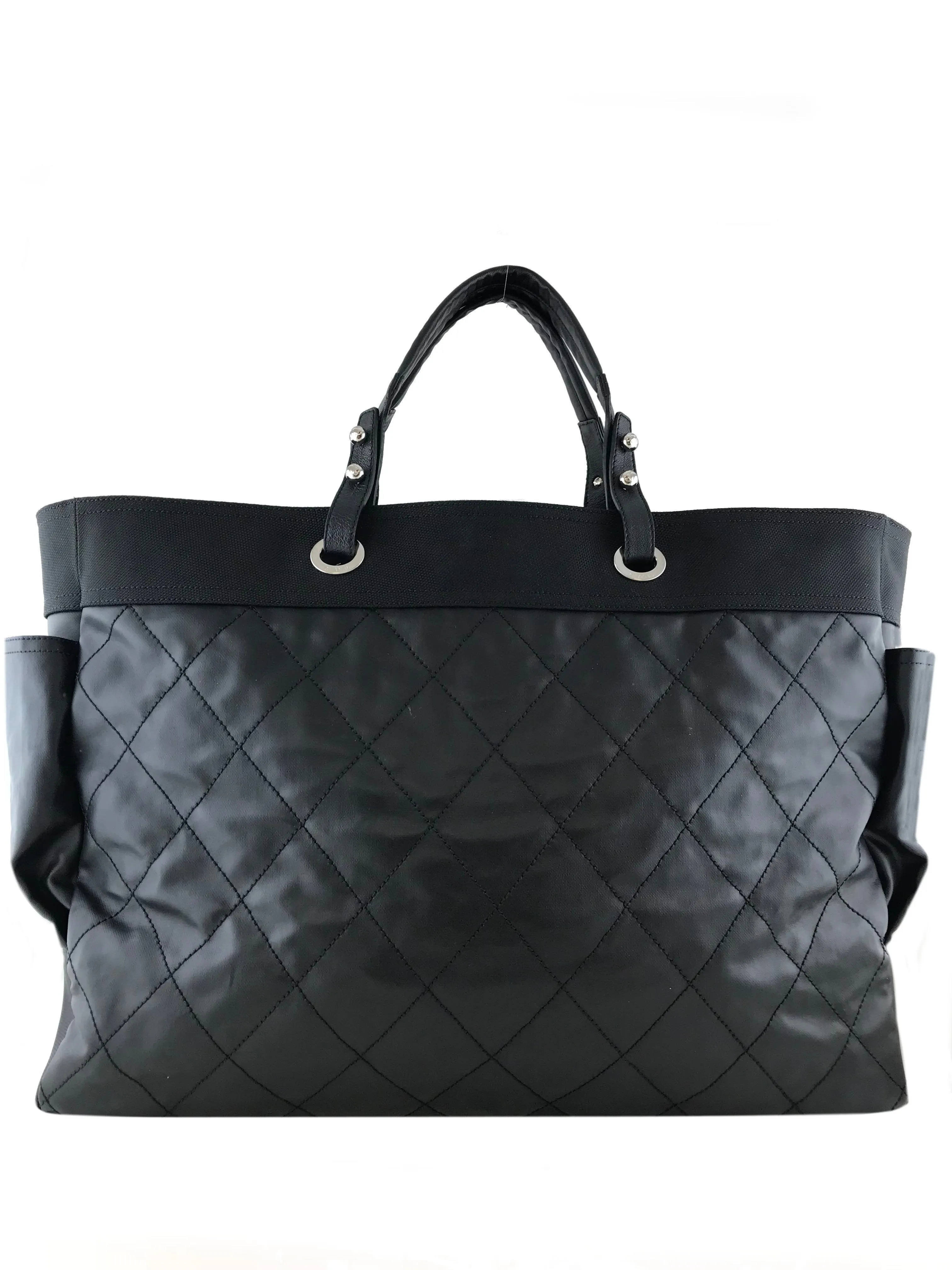 Chanel Quilted Coated Canvas Paris Biarritz Weekender Travel Bag