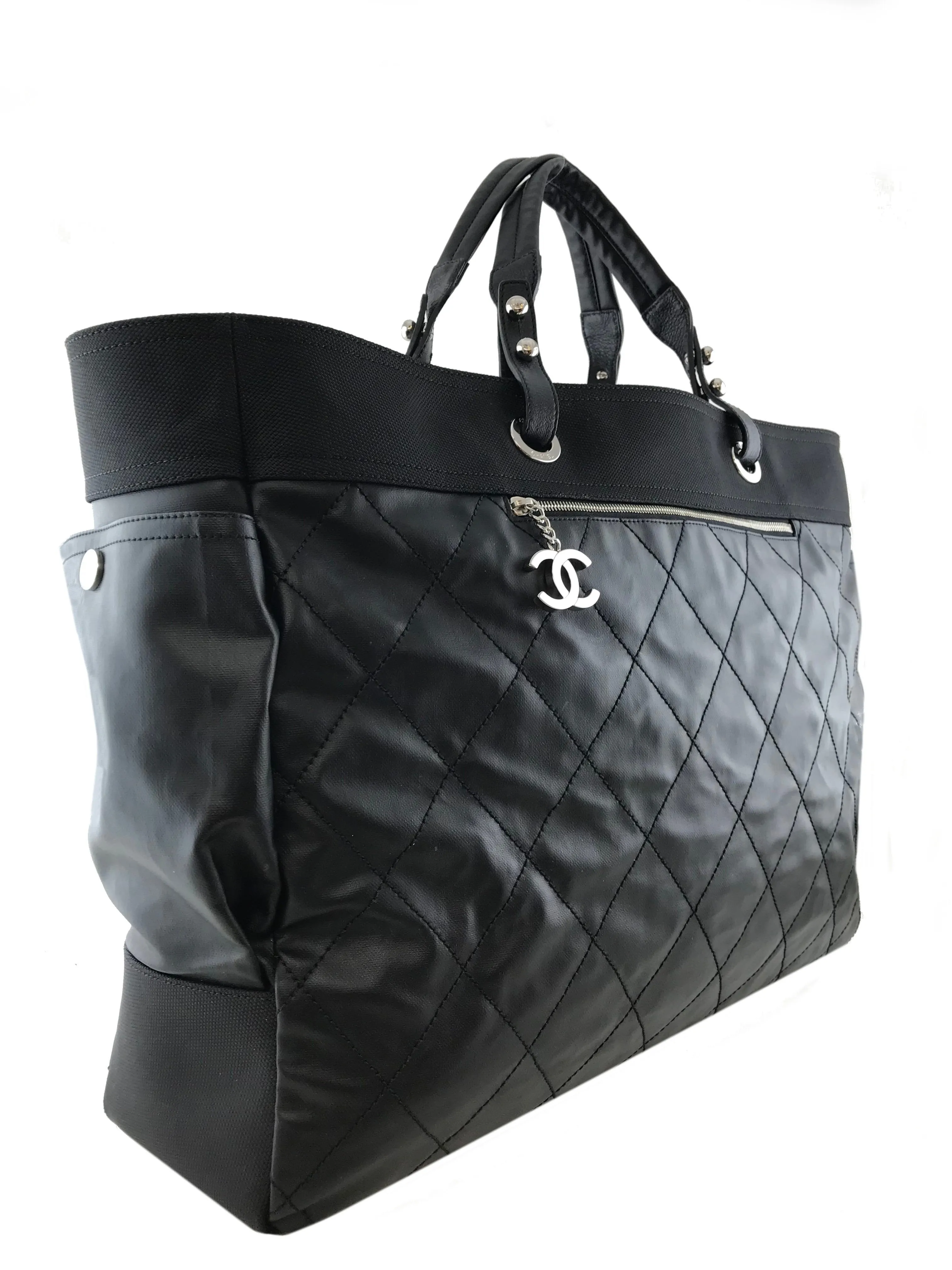 Chanel Quilted Coated Canvas Paris Biarritz Weekender Travel Bag