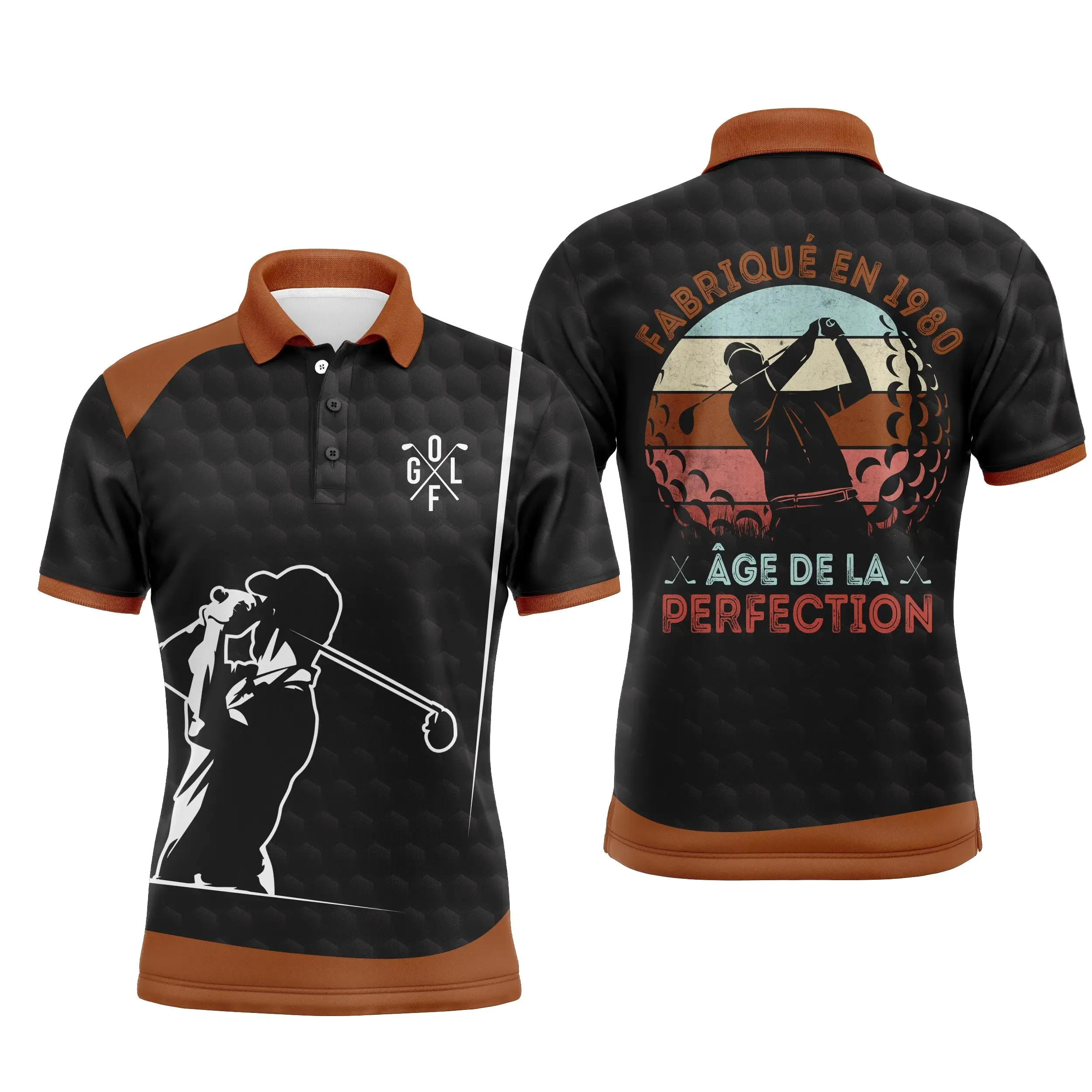 Chiptshirts - Polo De Golf, Cadeau Humour Pour Fans De Golf, Anniversaire 1980, Polo de Sport Homme et Femme, Fabriqué en 1980 - Âge de la Perfection - CTS27052212