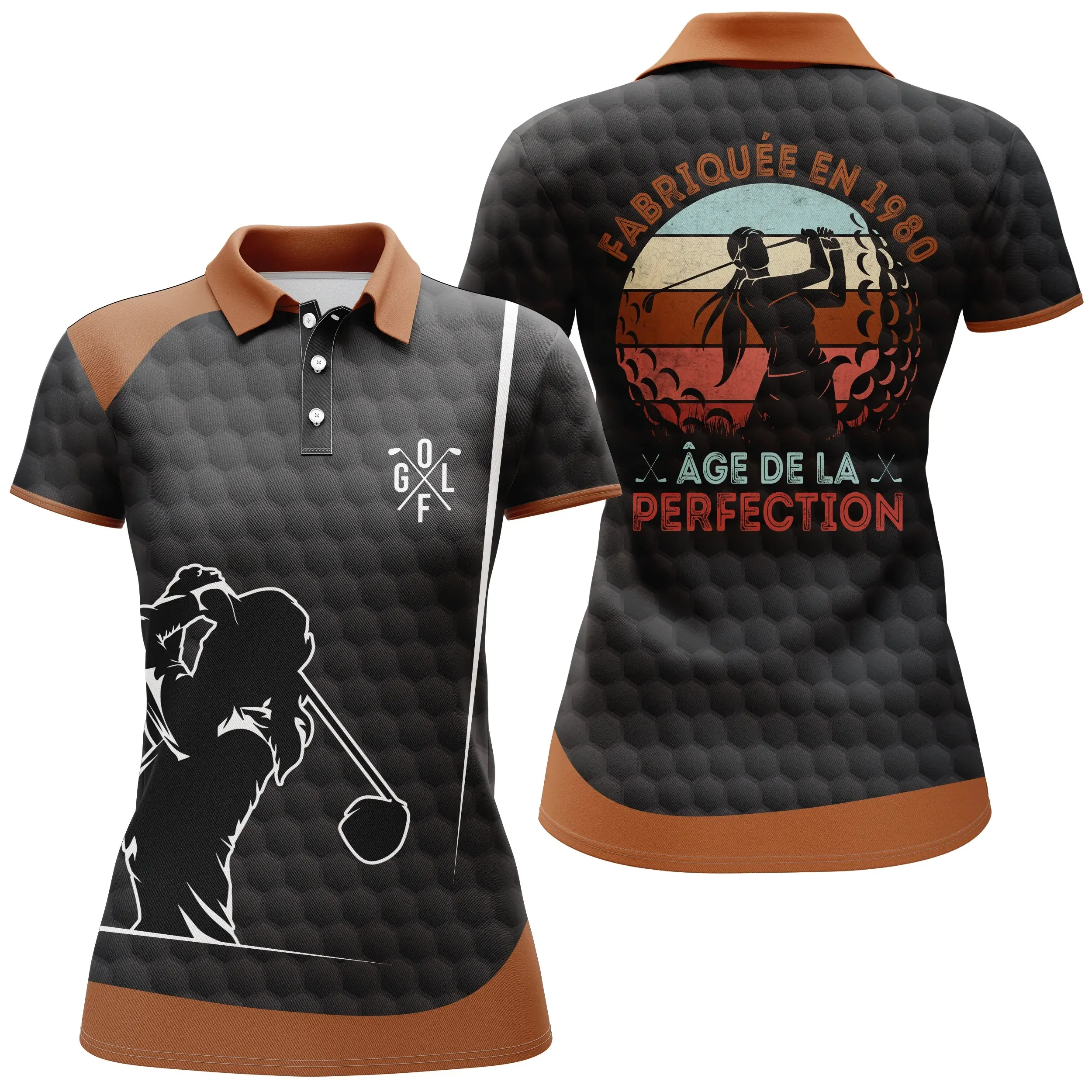 Chiptshirts - Polo De Golf, Cadeau Humour Pour Fans De Golf, Anniversaire 1980, Polo de Sport Homme et Femme, Fabriqué en 1980 - Âge de la Perfection - CTS27052212