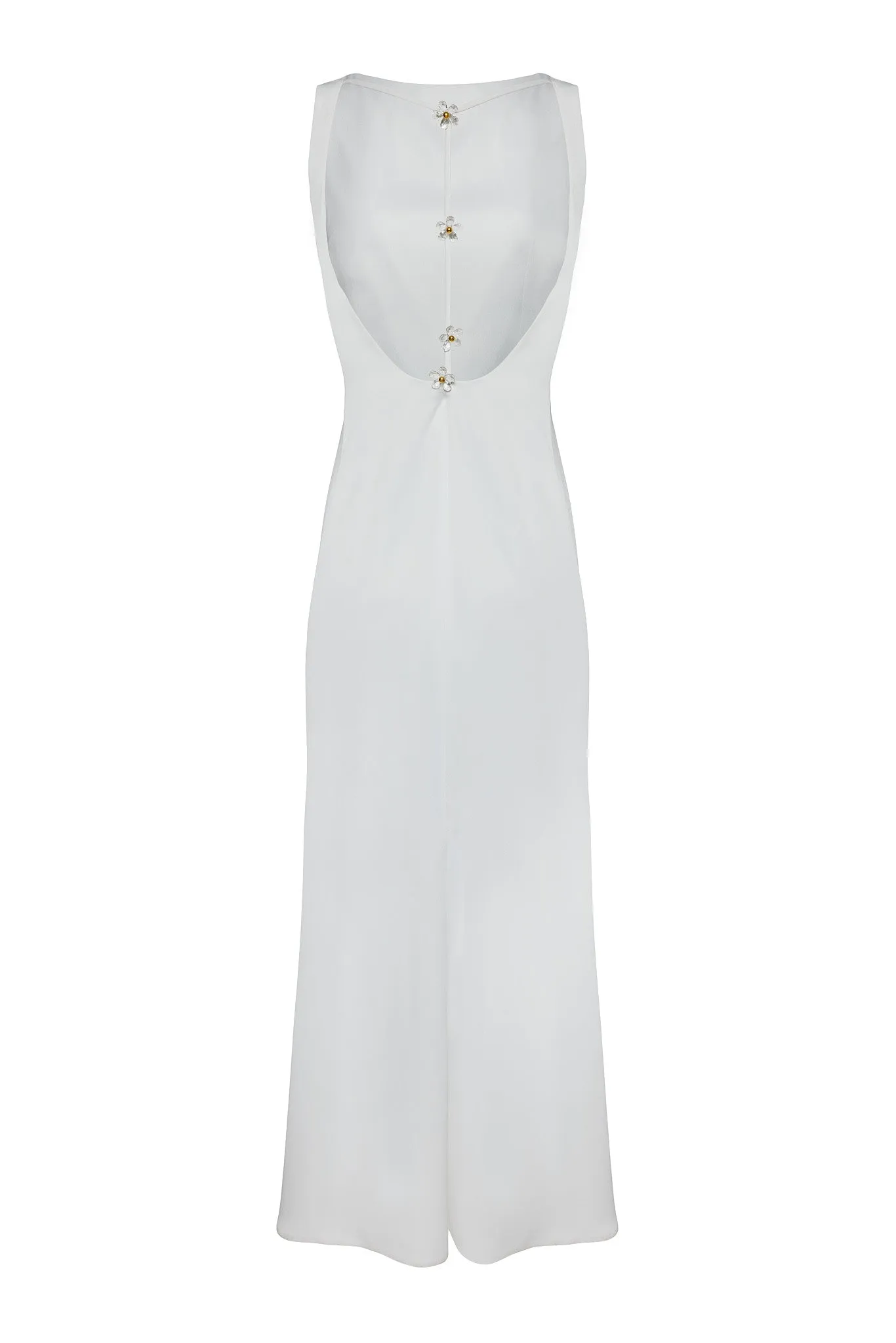 Ciara Daisy Gown in White Silk