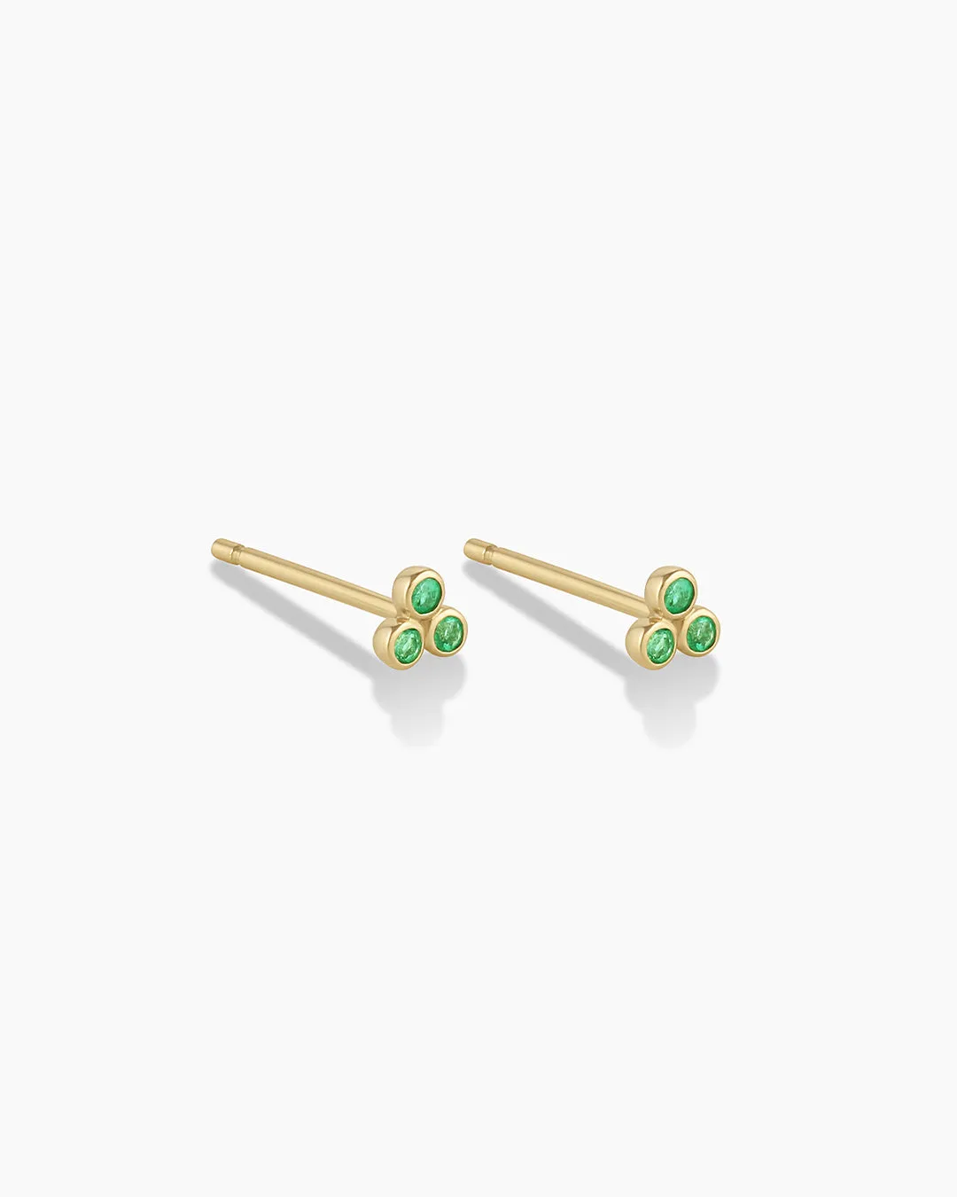 Classic Emerald Trio Studs