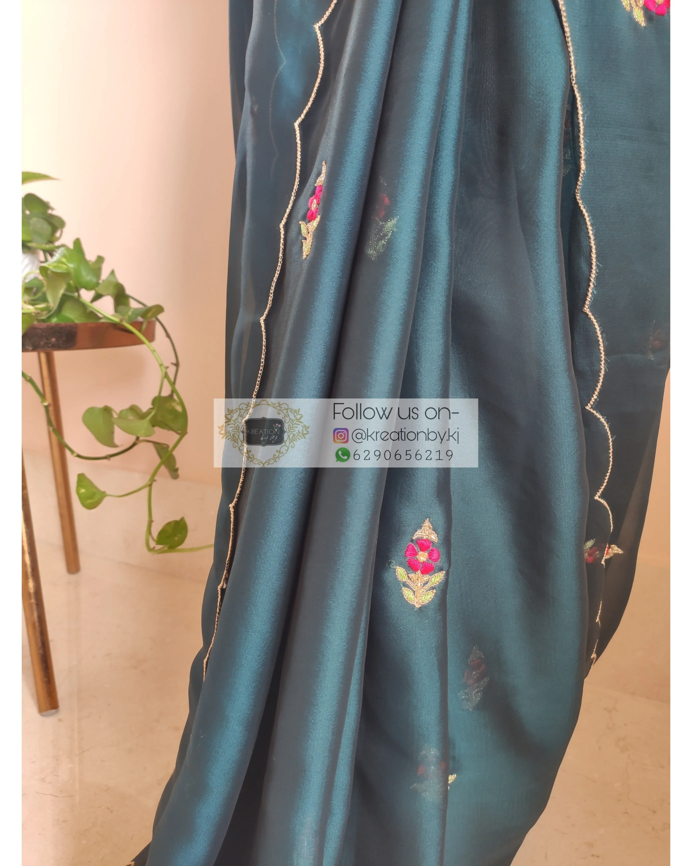 Cobalt Blue Georgette Periwinkle Saree