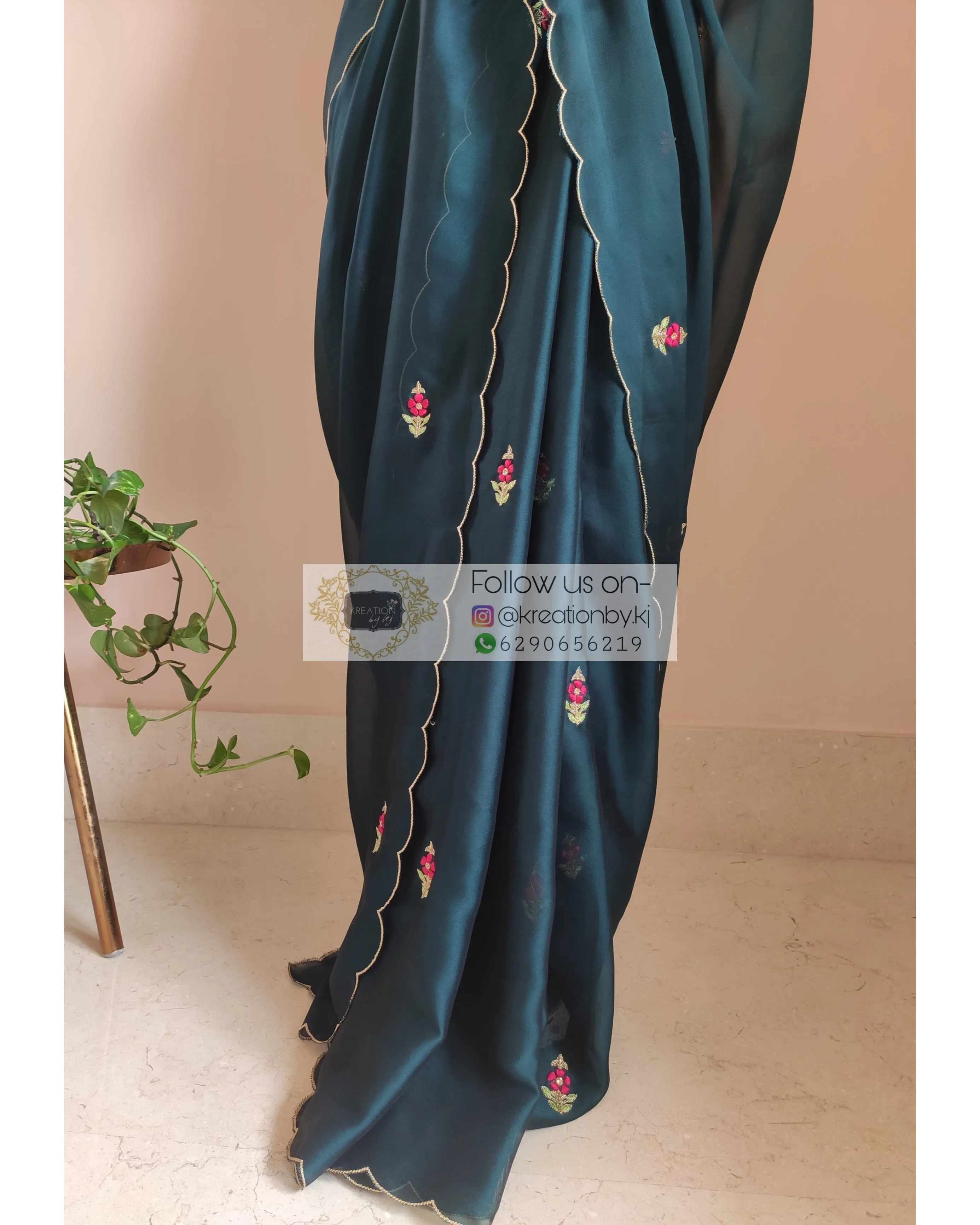 Cobalt Blue Georgette Periwinkle Saree