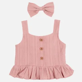 Coco Button Top - Dusty Pink Noella