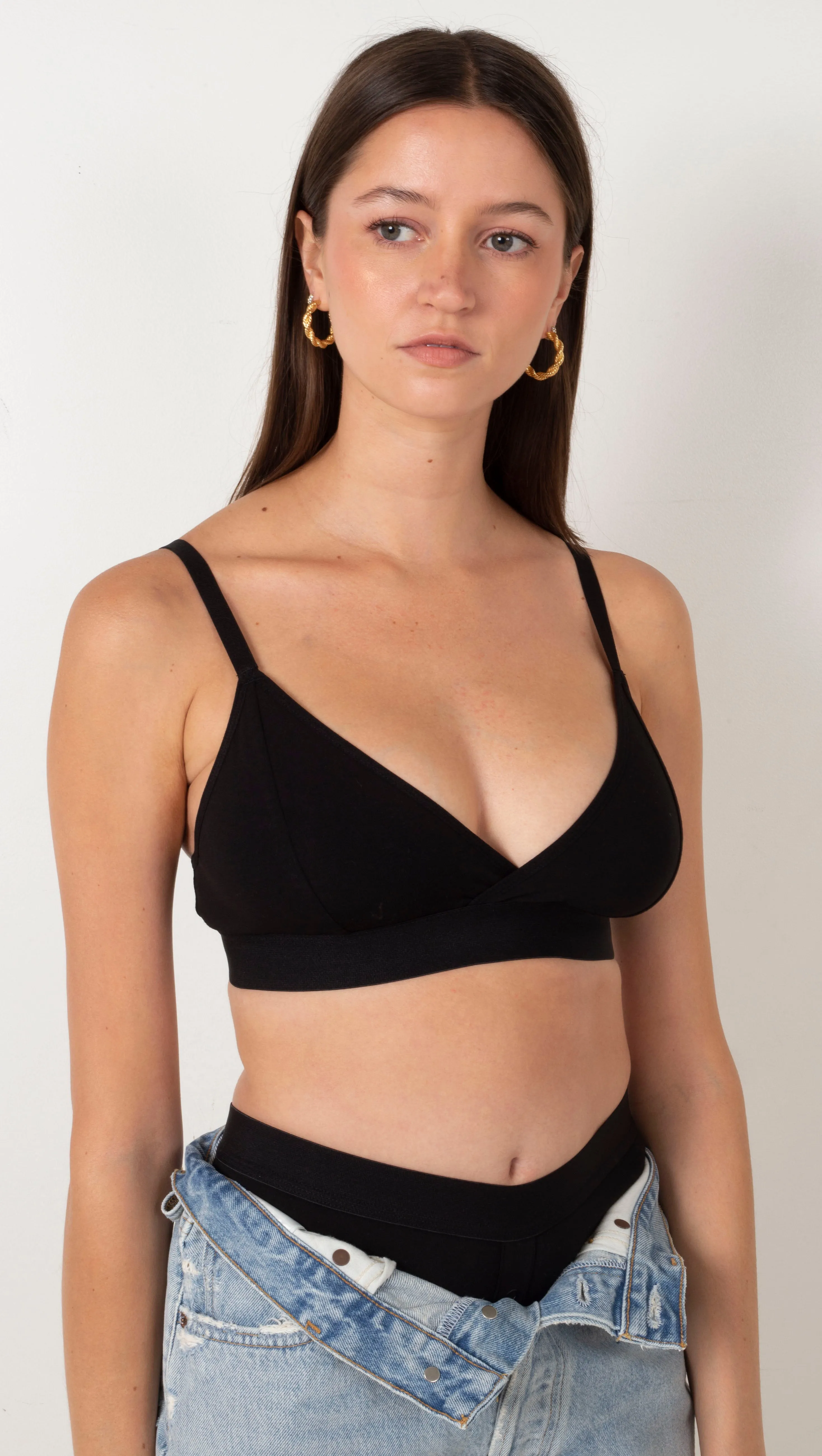 Cotton Modal Classic Bralette - Black