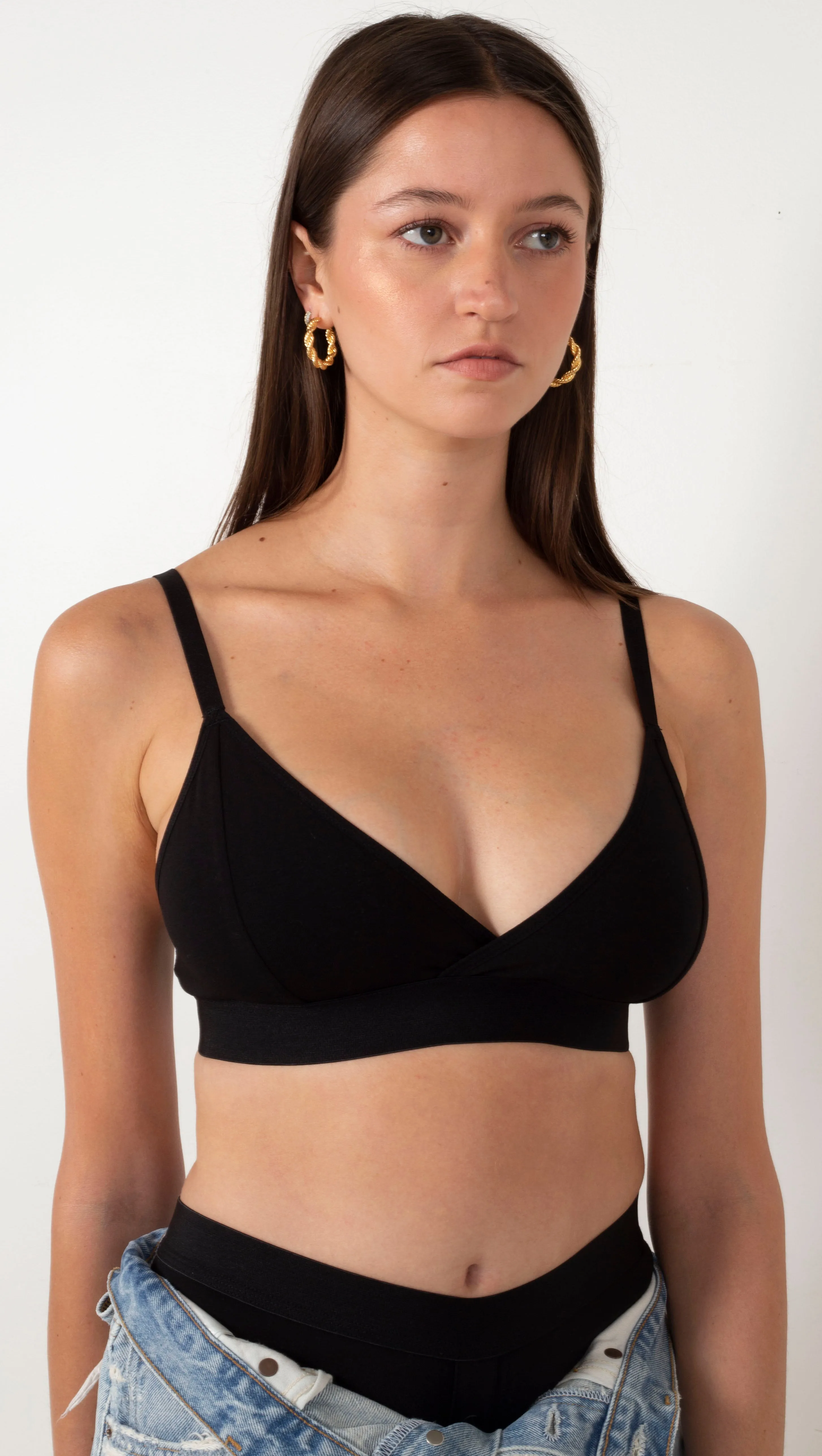 Cotton Modal Classic Bralette - Black