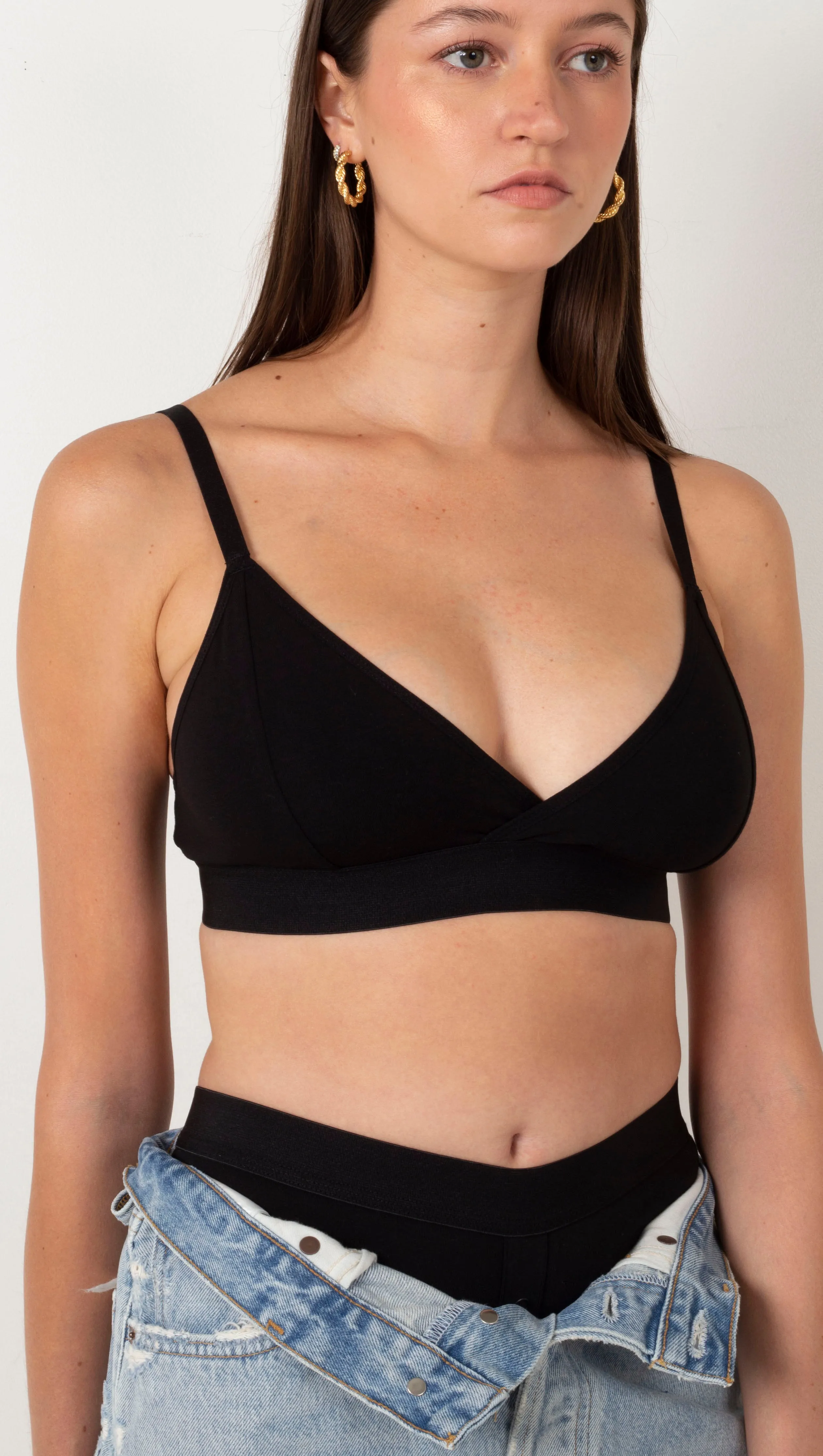 Cotton Modal Classic Bralette - Black