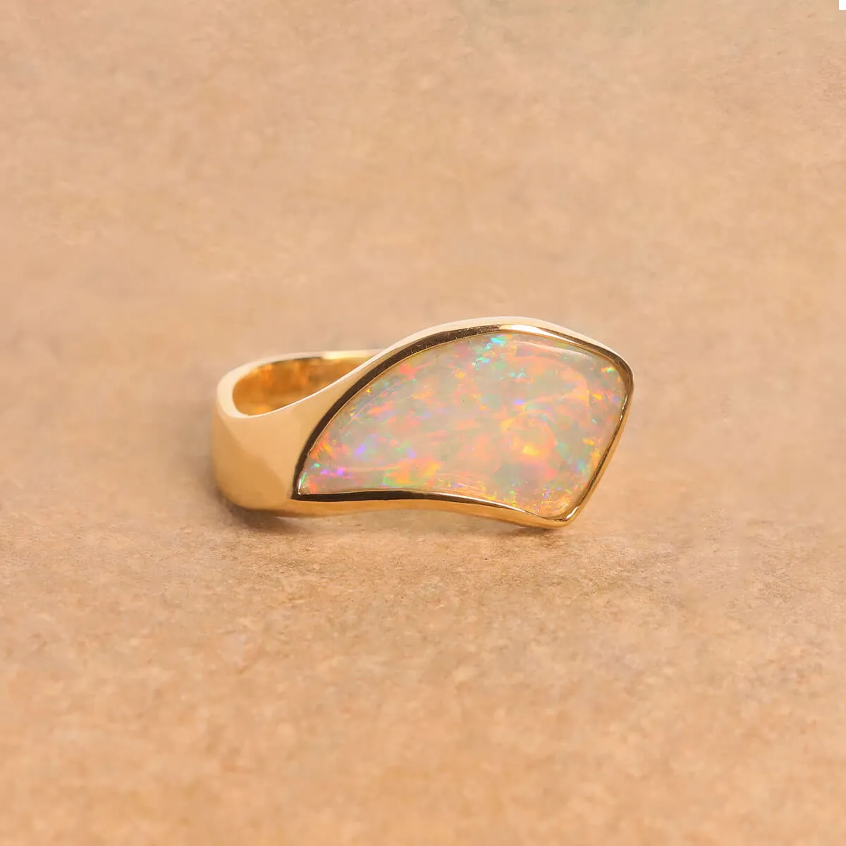 Crystal Shell Opal Ring