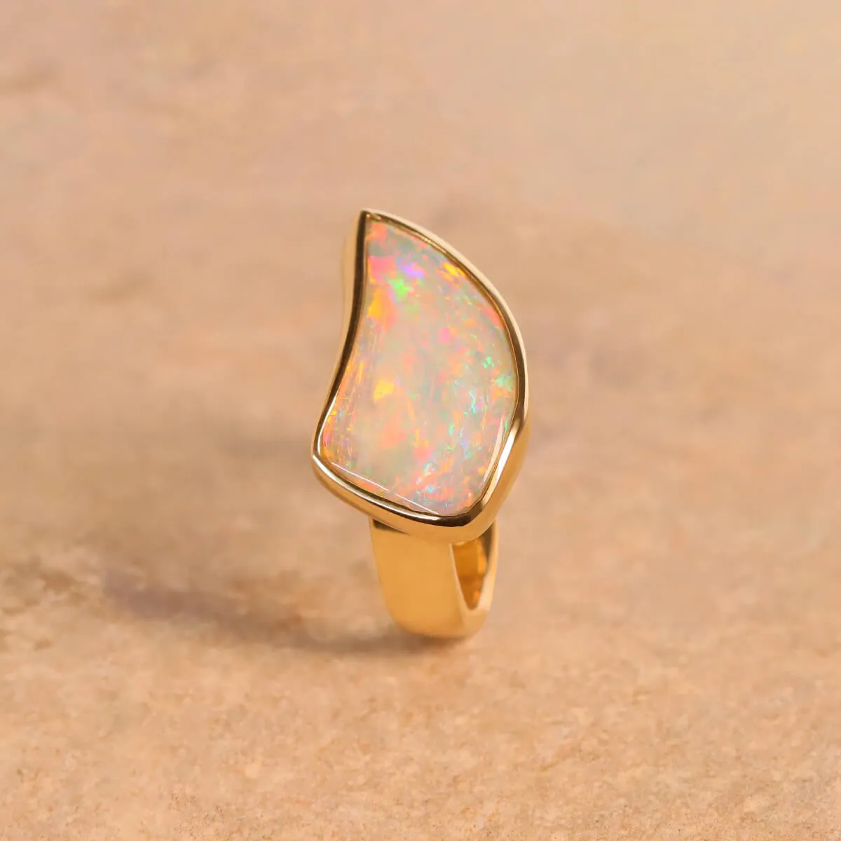 Crystal Shell Opal Ring