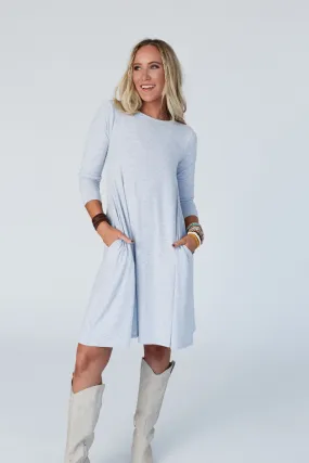 Delilah Long Sleeve Dress - Heather Gray