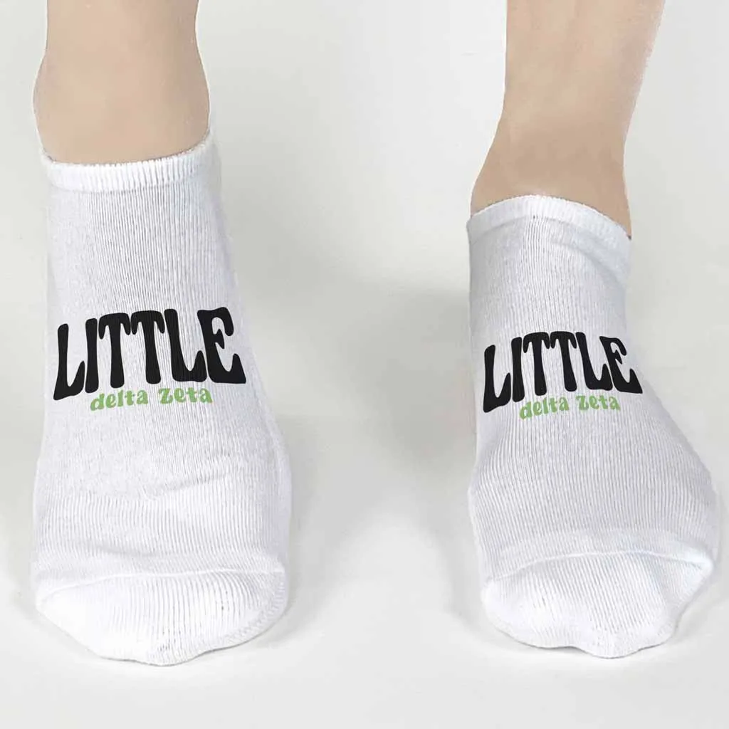 Delta Zeta No Show Socks for Bigs and Littles