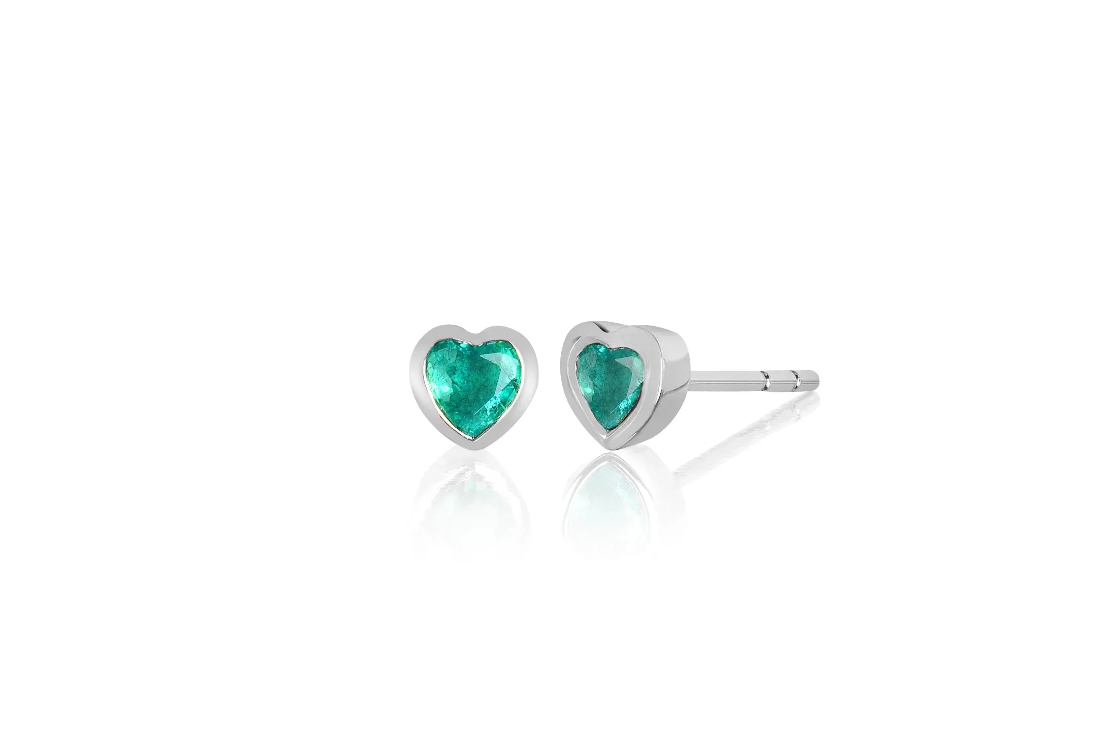 Emerald Heart Stud Earring