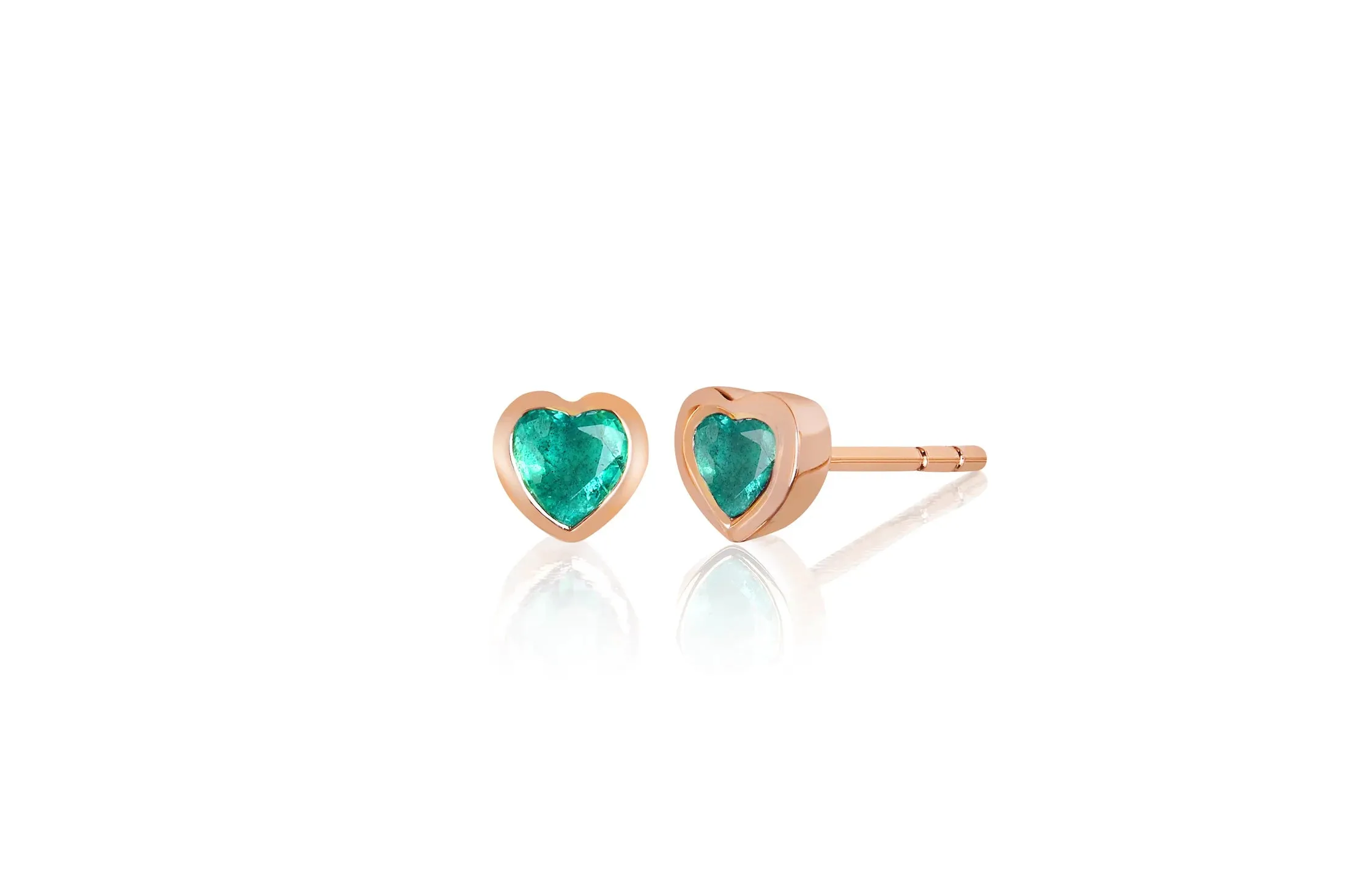 Emerald Heart Stud Earring