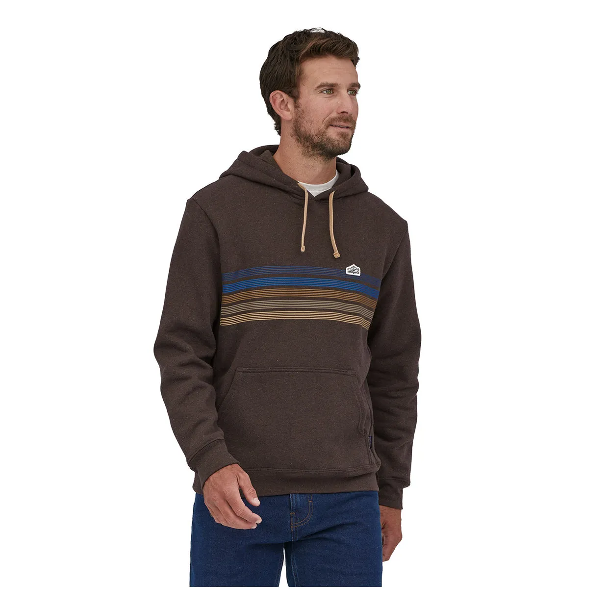 Felpa Patagonia Line Logo Ridge Stripe Uprisal Marrone