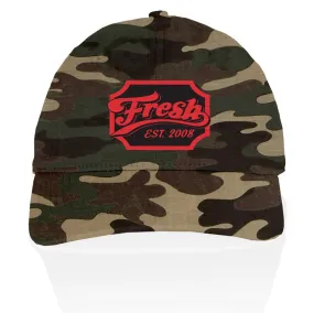 Fresh Cheers - Infrared on Forest Green Camo Dad Hat