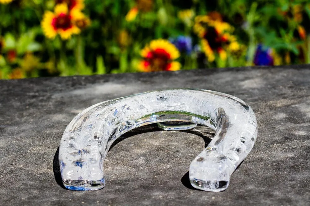 Glass Horseshoe with Infused Cremains