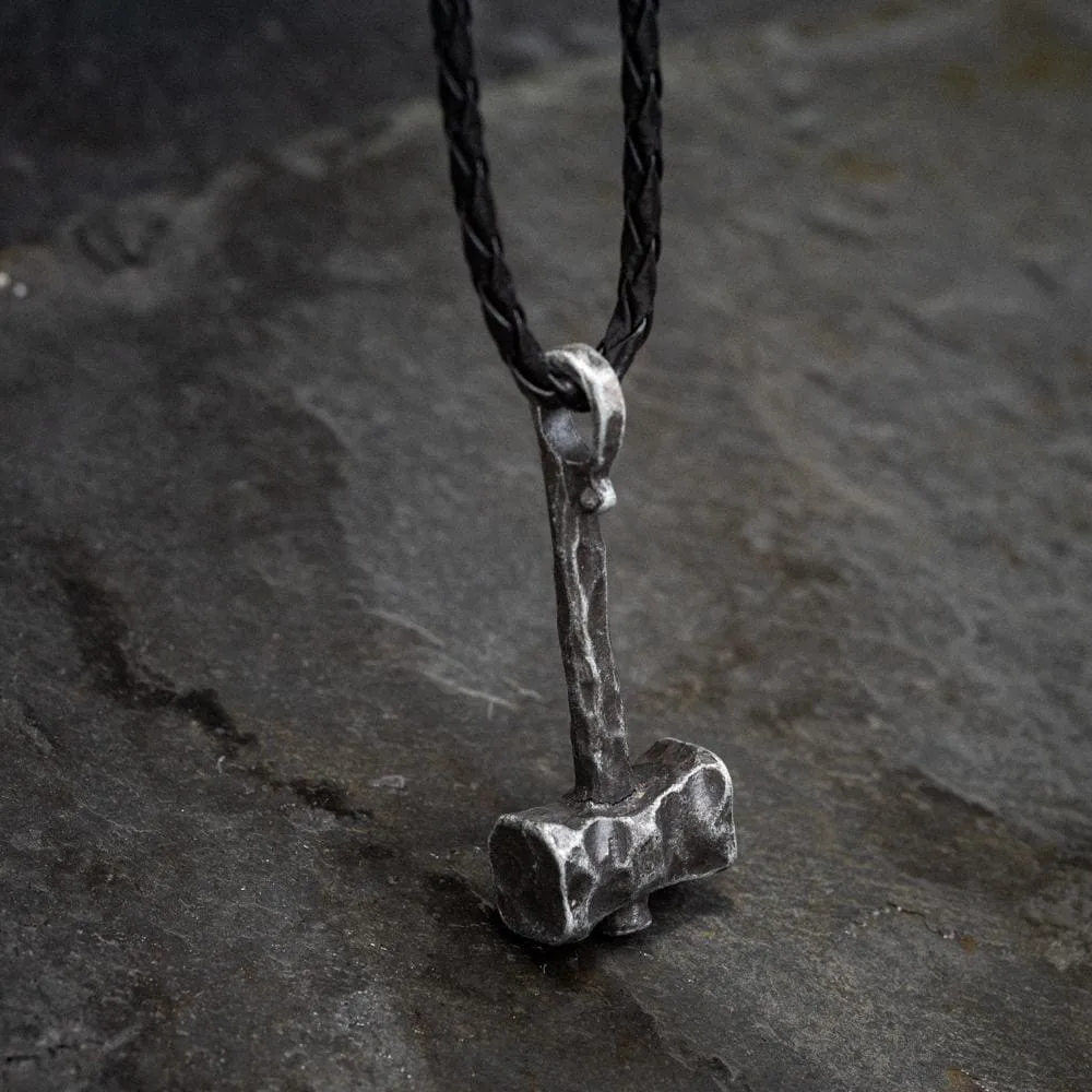 Hammered Style Mjolnir Pendant