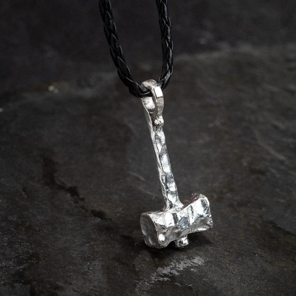 Hammered Style Mjolnir Pendant