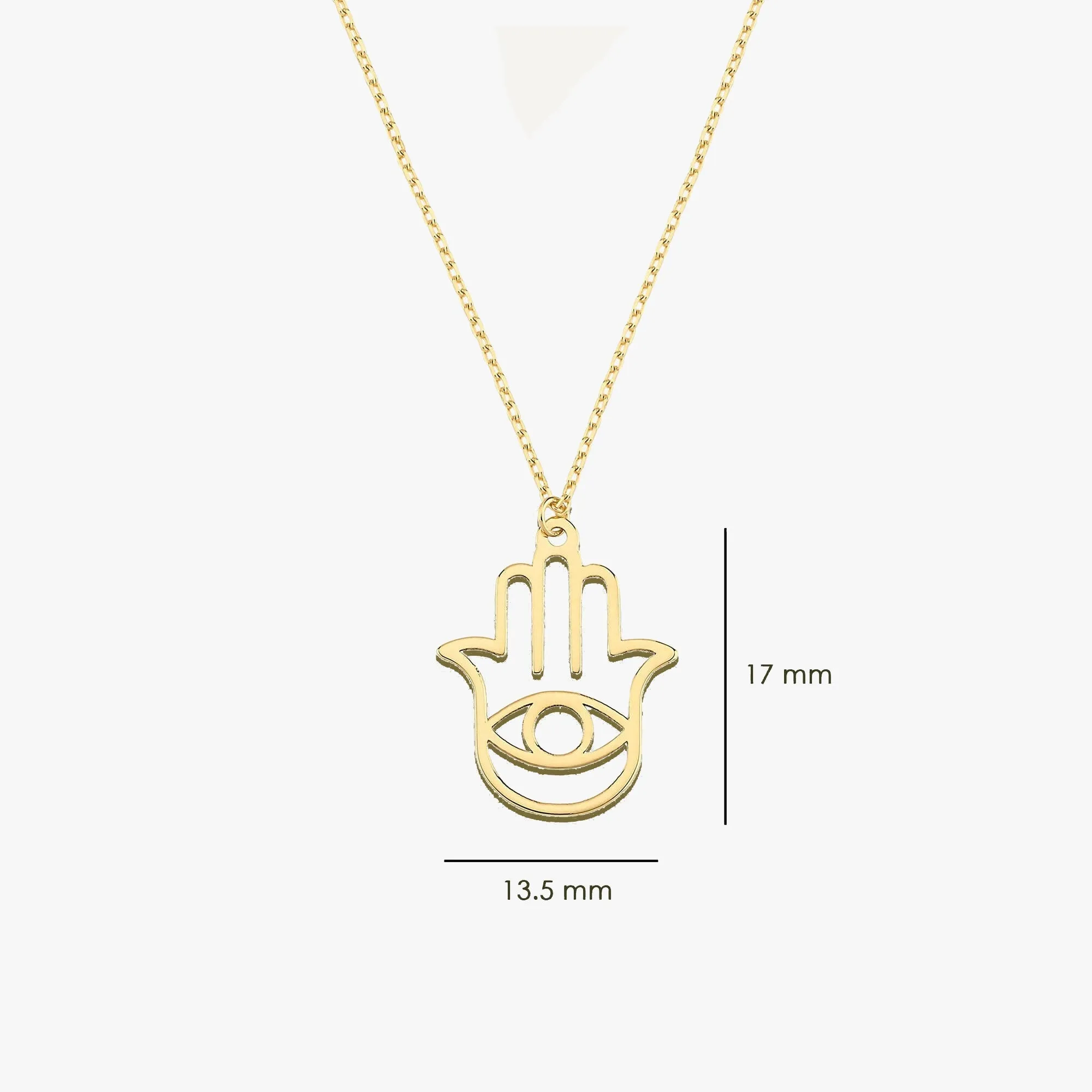 Hamsa Hand Necklace for Women | 14k Solid Gold