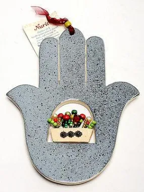 Hamsa Hand Wall Hanging Evil Eye Kabbalah Luck New Ceramics from holy land #631