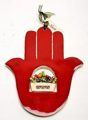 Hamsa Hand Wall Hanging Evil Eye Kabbalah Luck New Ceramics from holy land #639