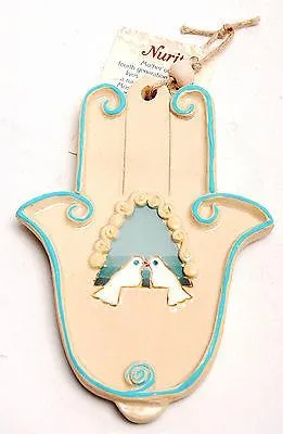 Hamsa Hand Wall Hanging Evil Eye Kabbalah Luck New Ceramics from holy land #705