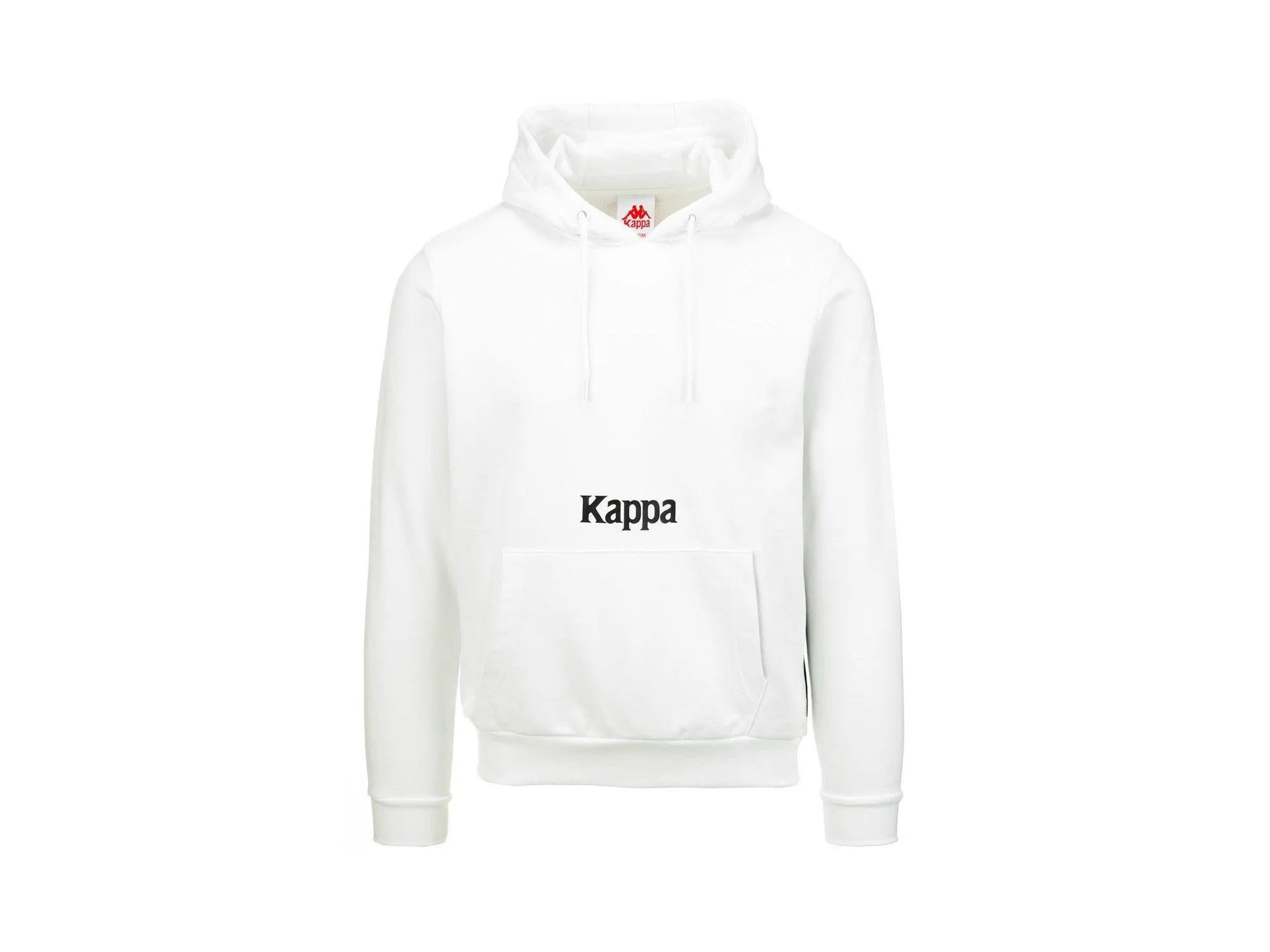 KAPPA Authentic Fin Unisex Felpa Cappuccio White Black 34111CWA1X