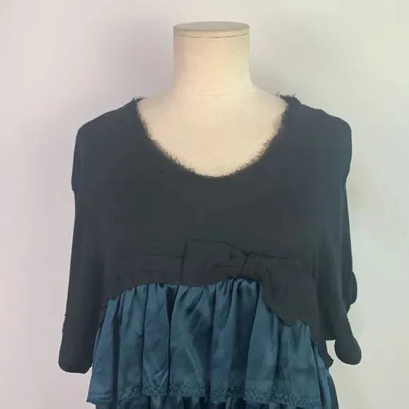 Lanvin VTG black with bow top/layered bottom dress