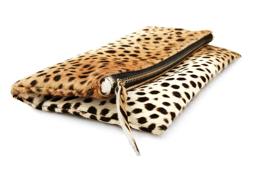 Leopard Foldover Clutch