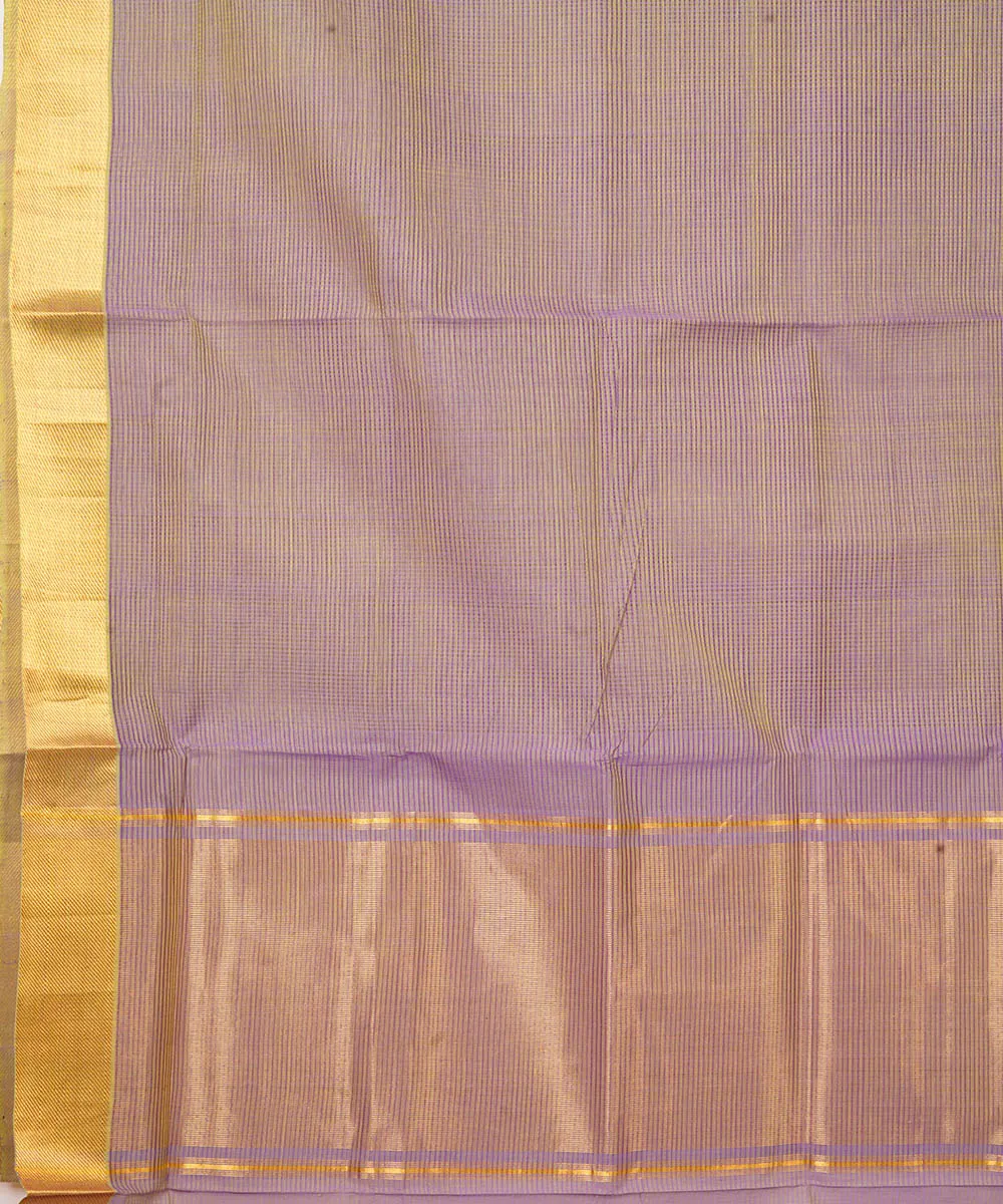 Light lavender handwoven mangalagiri cotton saree