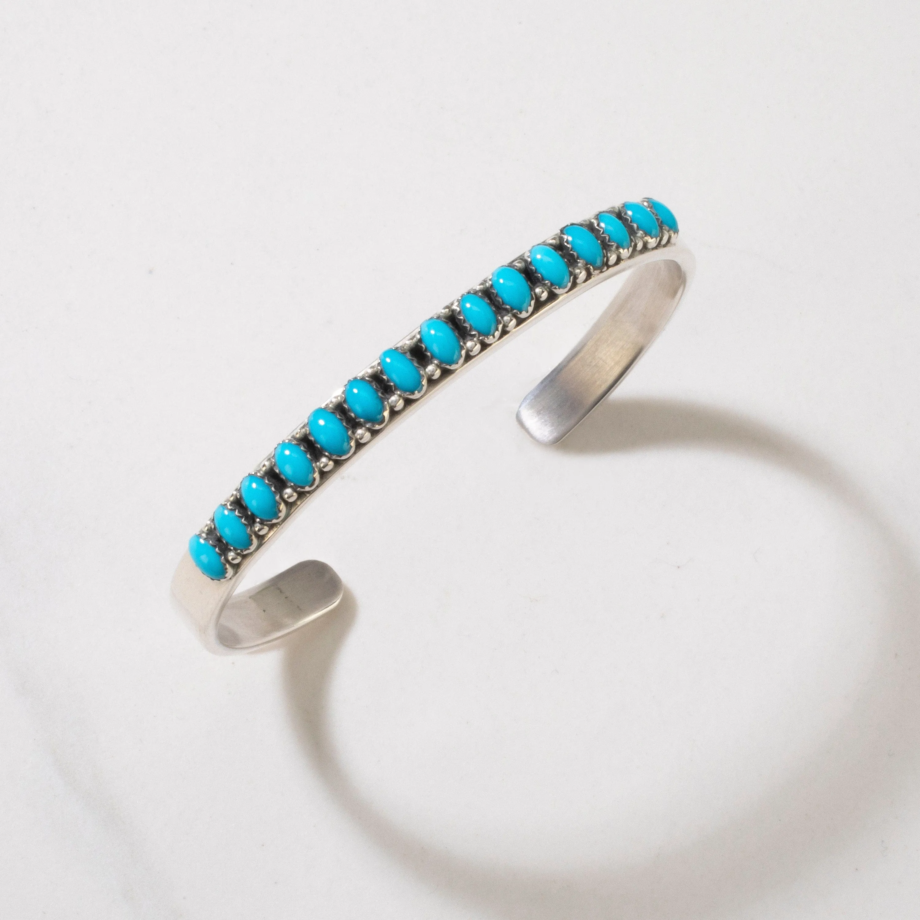 Livingston Sleeping Beauty Turquoise Navajo USA Native American Made 925 Sterling Silver Cuff