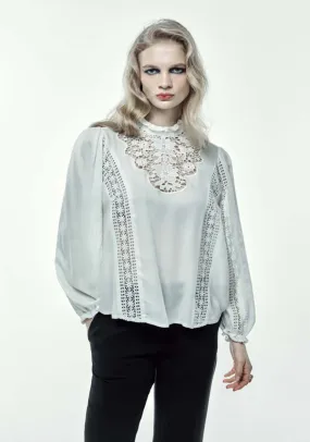 Long Sleeve Lace Romantic Blouse