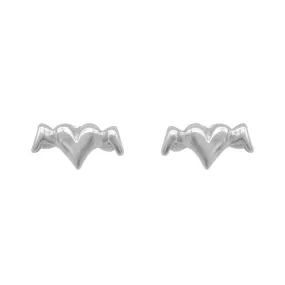 Maddox Heart Angel Silver Stud Earrings