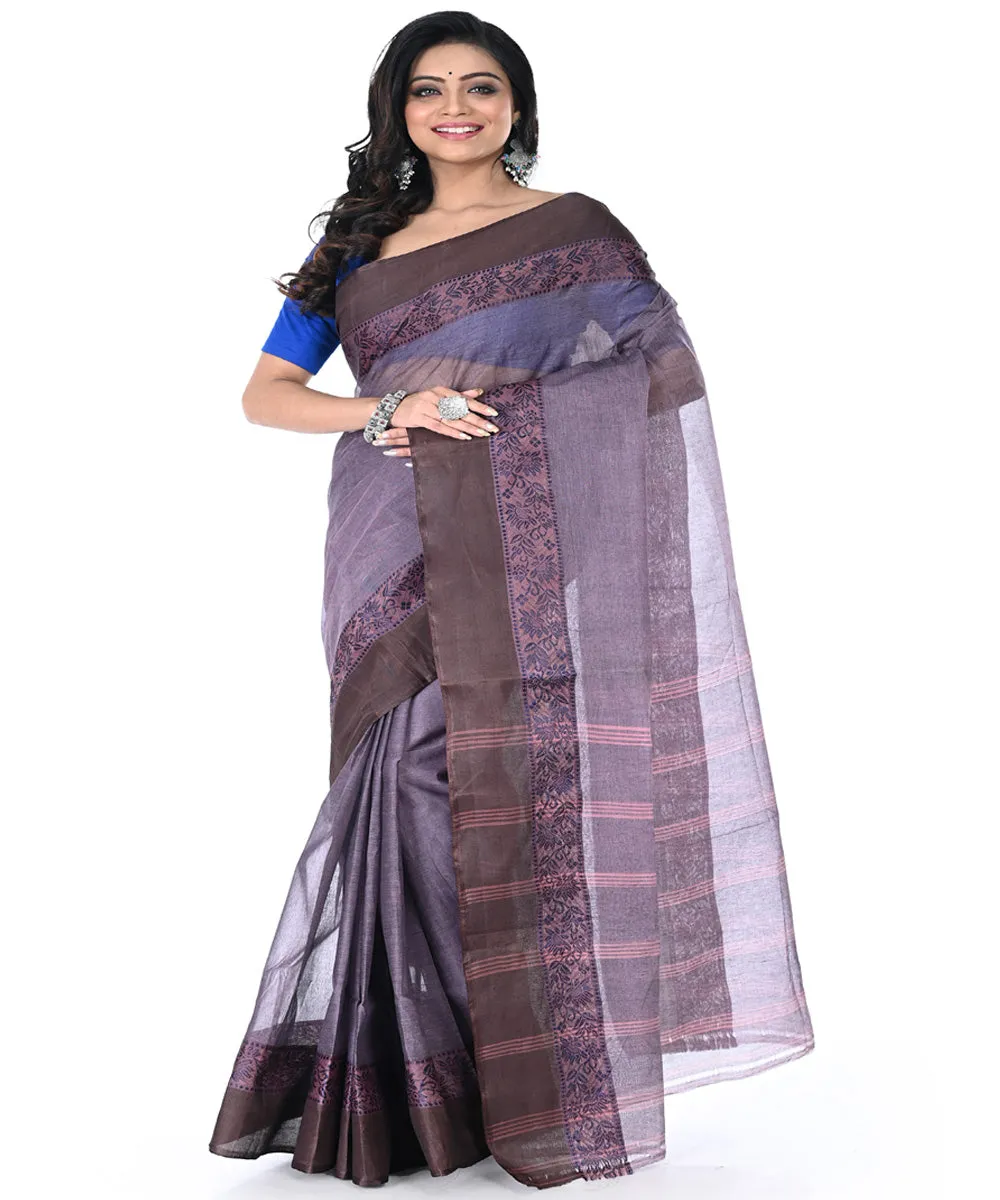 Magenta handwoven tangail cotton saree