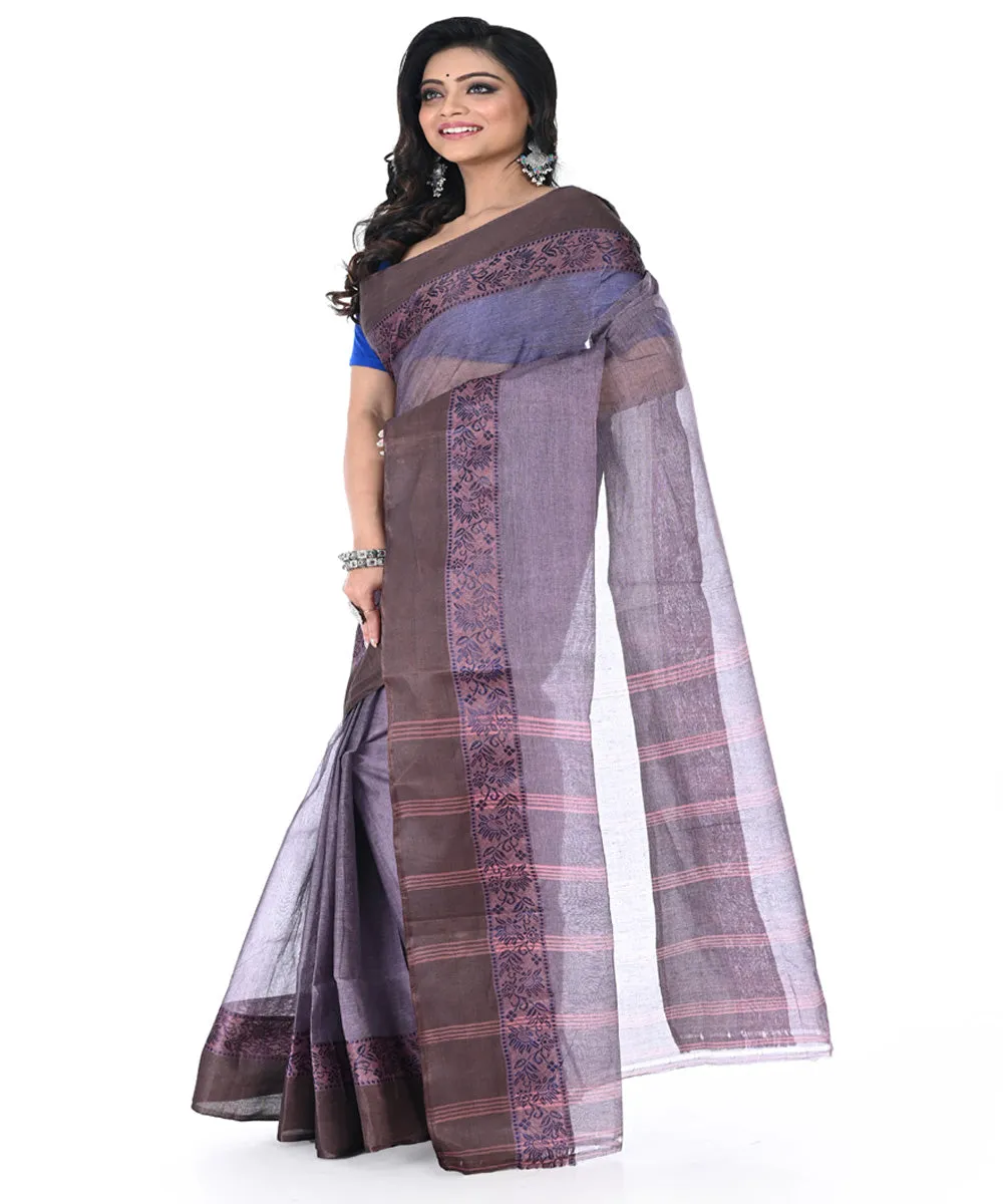 Magenta handwoven tangail cotton saree